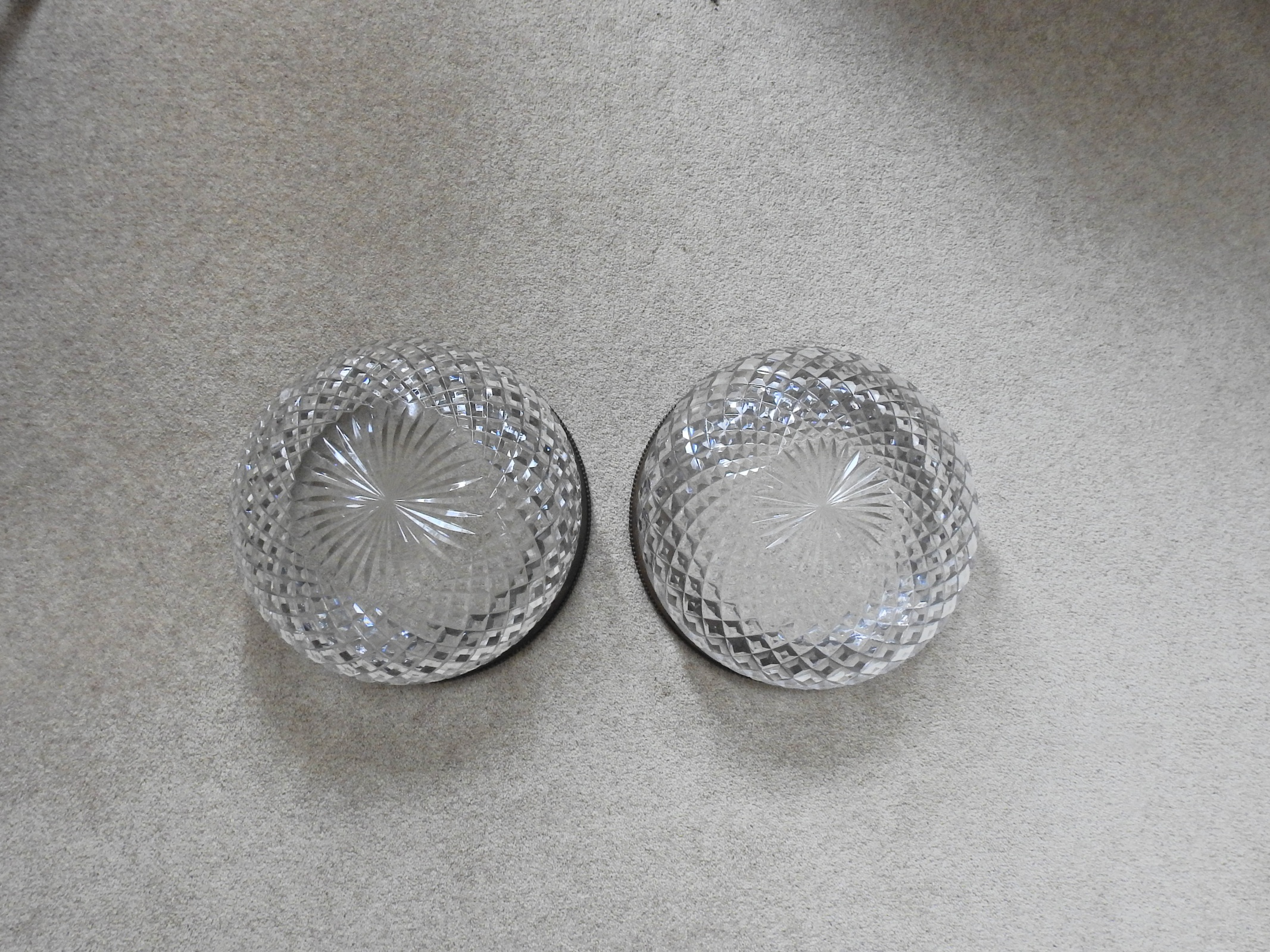 Unsigned | 2 Edwardian Cut-Glass Plafonniers | England c.1905 | SOLD - Image 5