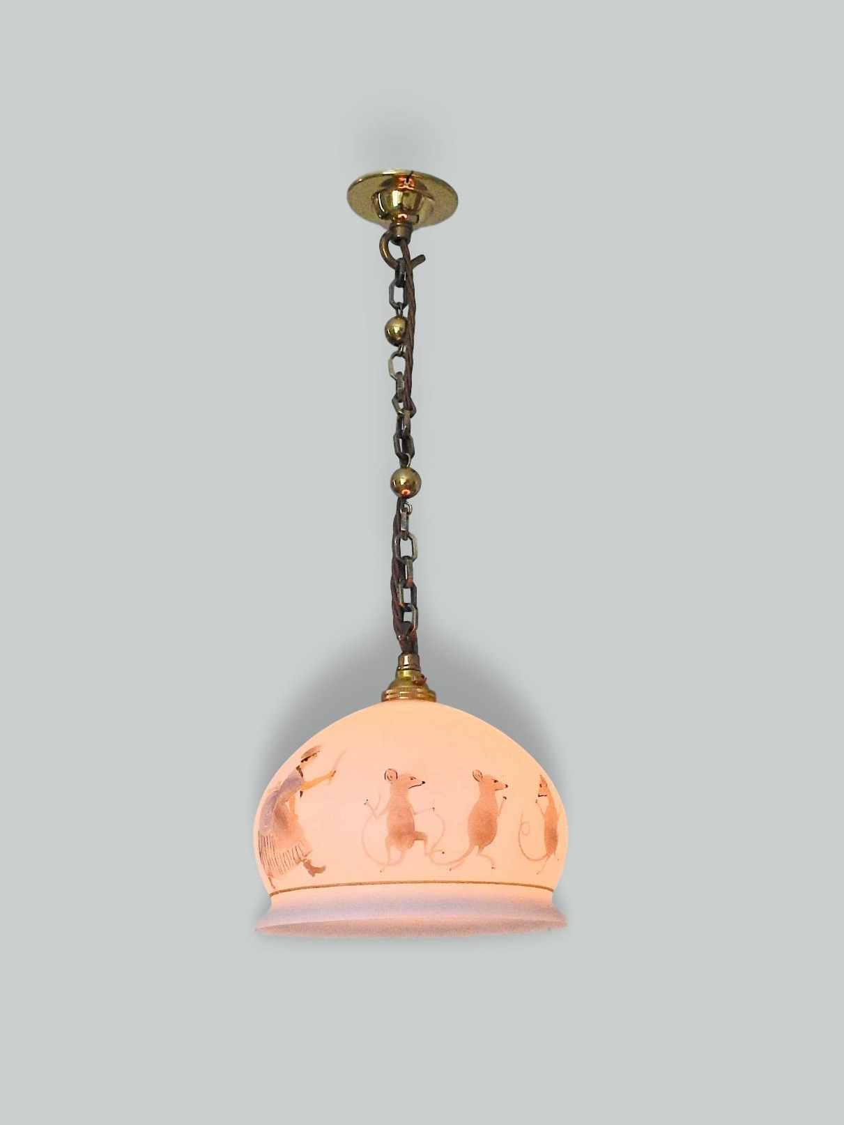 Unsigned | Opaline-glass "Nursery Rhyme" Lampshade | England c.3930 | SOLD
