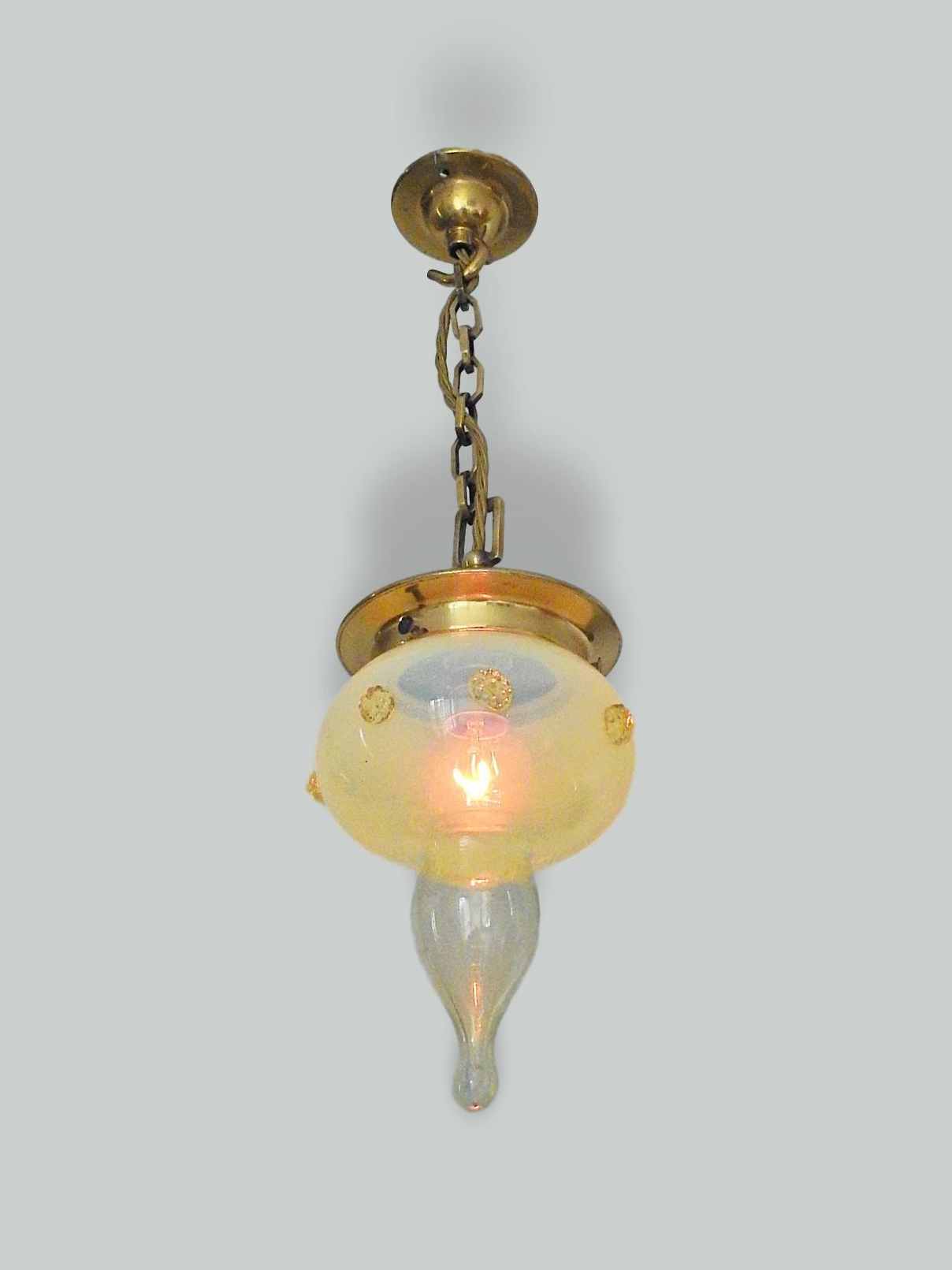 James Powell & Sons (Whitefriars) | Vaseline-Glass Lampshade | England c.1910