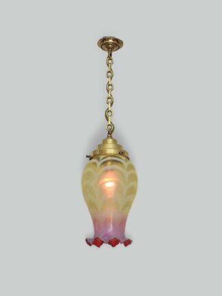 Attributed Thomas Webb & Sons | Large Vaseline-glass Lampshade | England c.1900