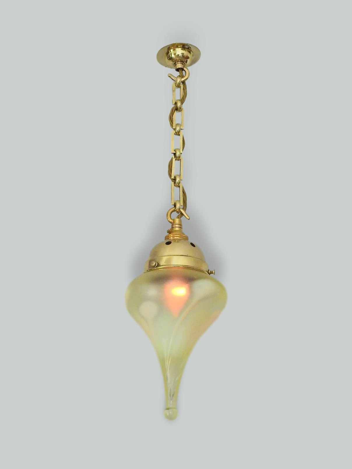 John Walsh Walsh | Vaseline-glass Pendant Lampshade | England c.1900 | SOLD