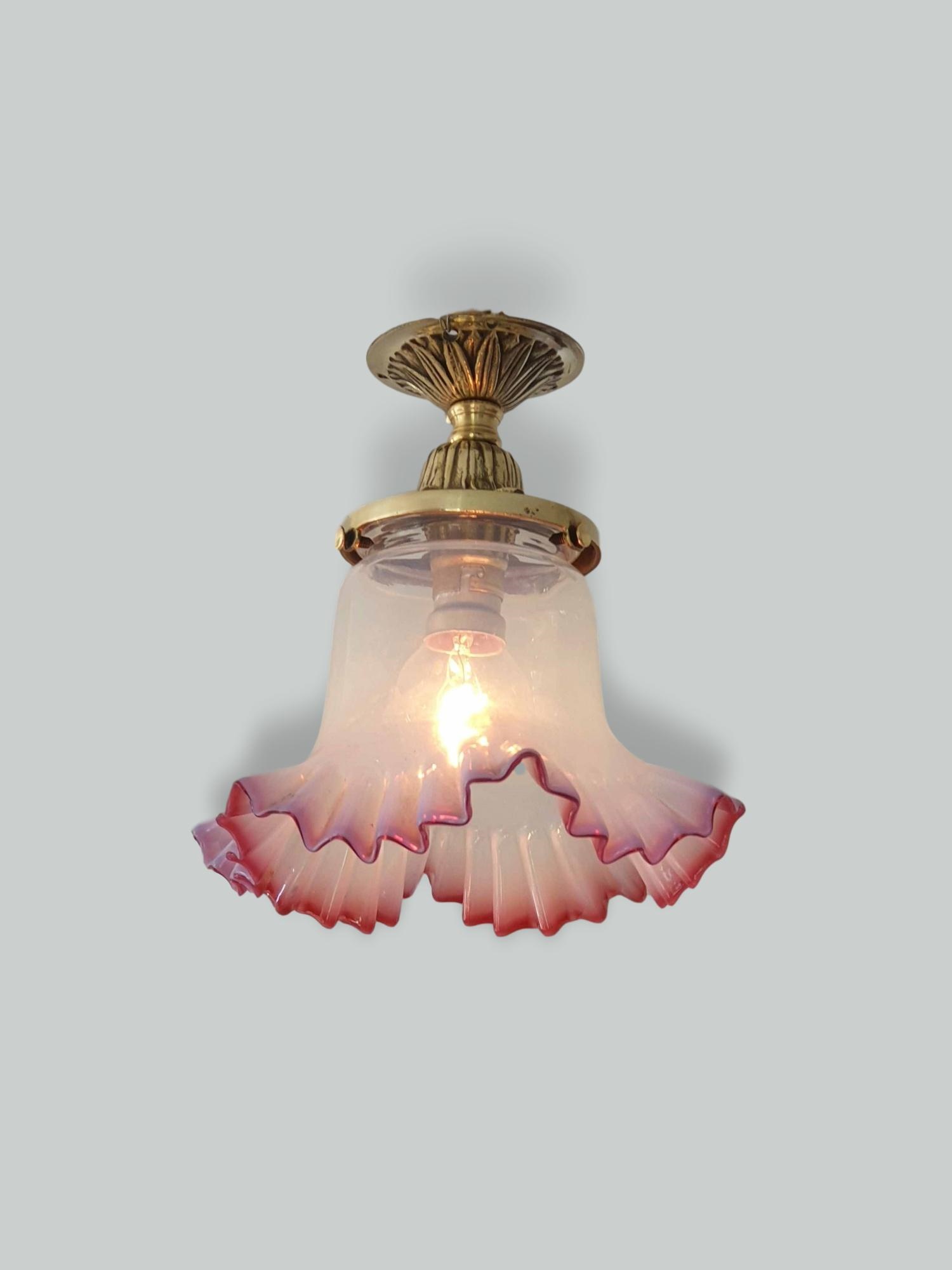 Unsigned | Flush Mounted Hall/Corridor Light Fitting | English c.1910 | SOLD