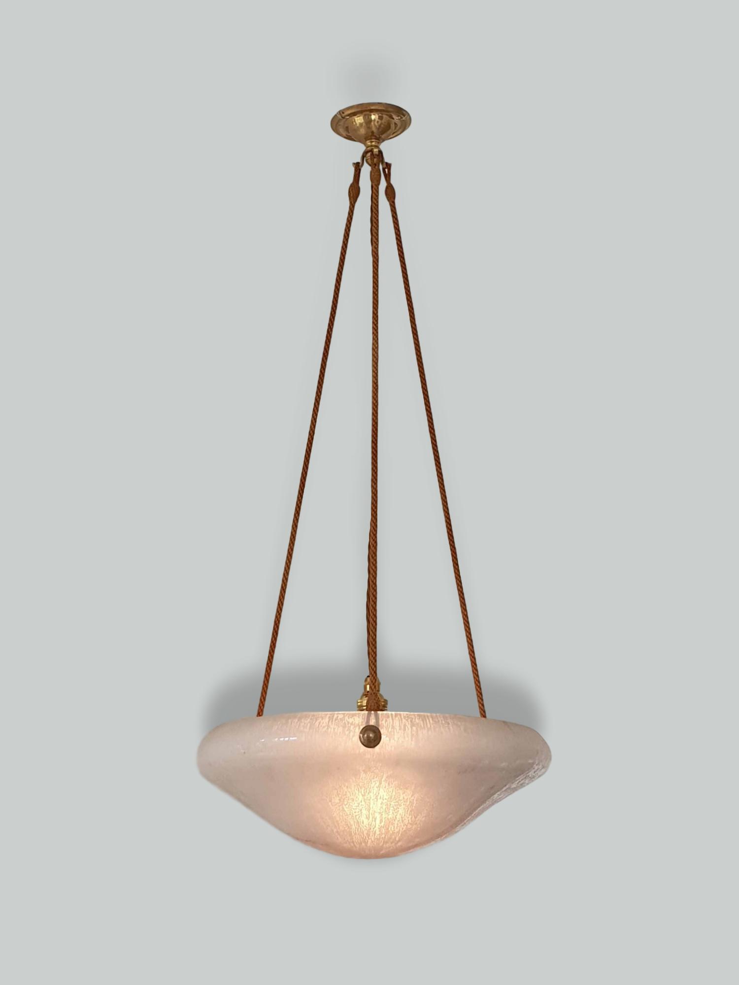 Daum Frères, Nancy | Acid-etched Art Deco Plafonnier | France c.1930 | SOLD