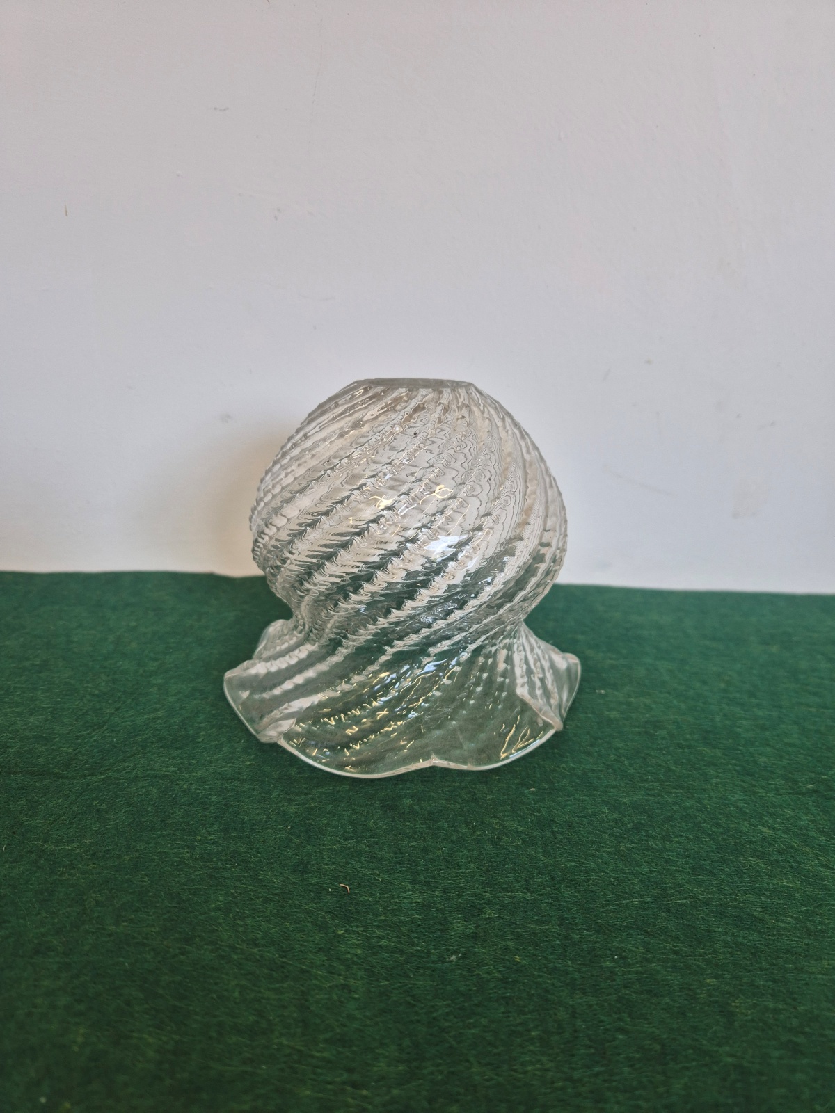 Unsigned | Cut-glass Swirl Lampshade | English c.1920