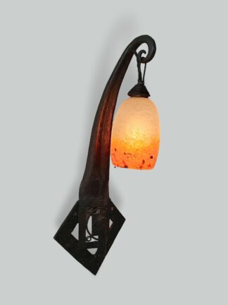 Verrerie D’art Degué | 2 Wrought-iron Wall Lights | France c.1925 | SOLD