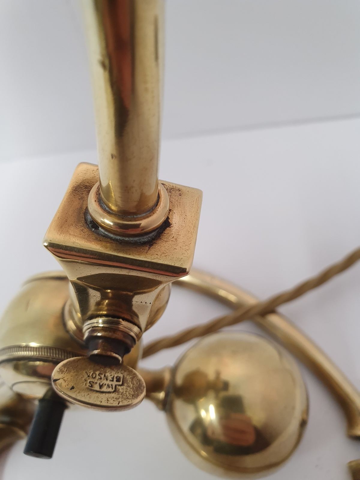 W.A.S Benson with John Walsh Walsh | Arts & Crafts Desk Lamp | England c.1900 | SOLD - Image 9