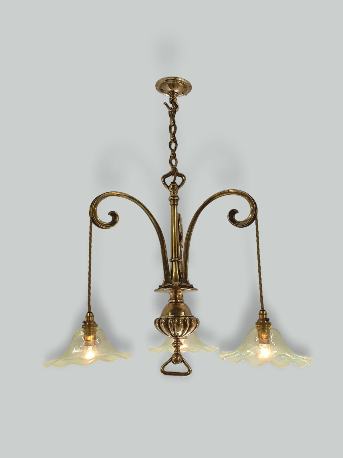 The General Electric Company (G.E.C) | 3 Branch Ceiling Light | England c.1920 | SOLD