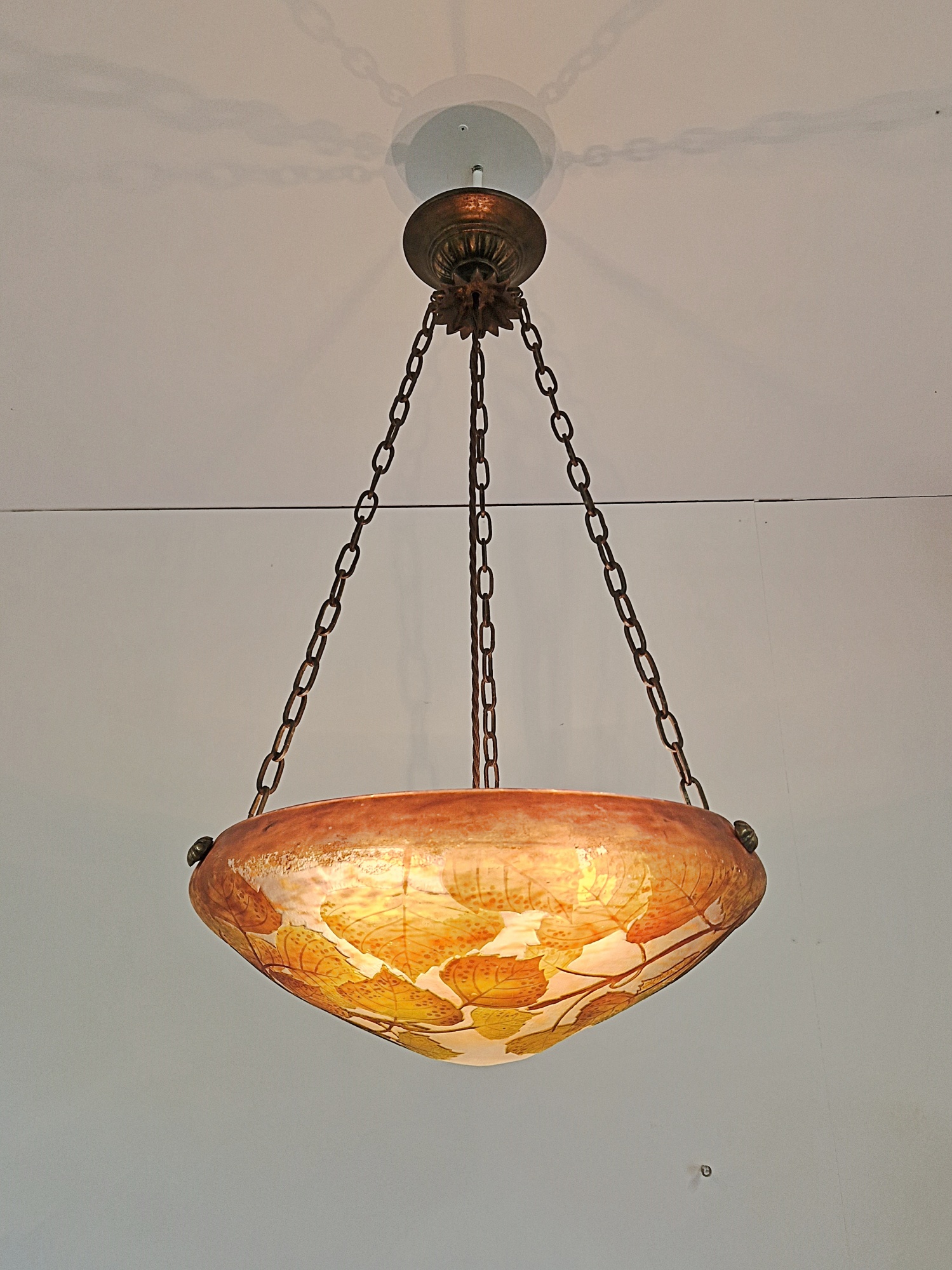 Daum Frères, Nancy | Cameo-Glass Plafonnier | France c.1910-20 | SOLD - Image 2