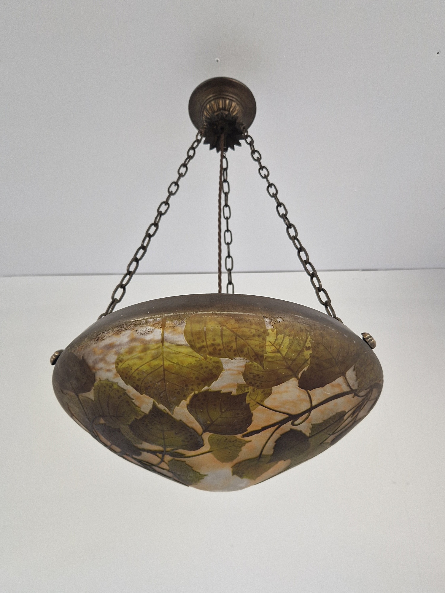 Daum Frères, Nancy | Cameo-Glass Plafonnier | France c.1910-20 | SOLD - Image 3