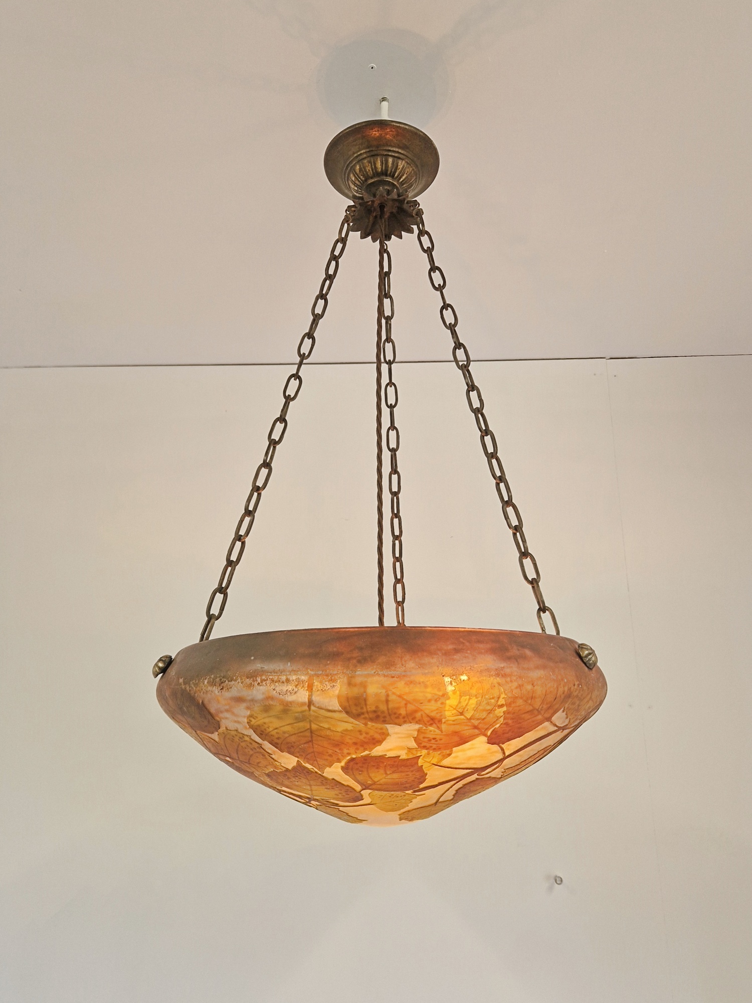 Daum Frères, Nancy | Cameo-Glass Plafonnier | France c.1910-20 | SOLD - Image 6