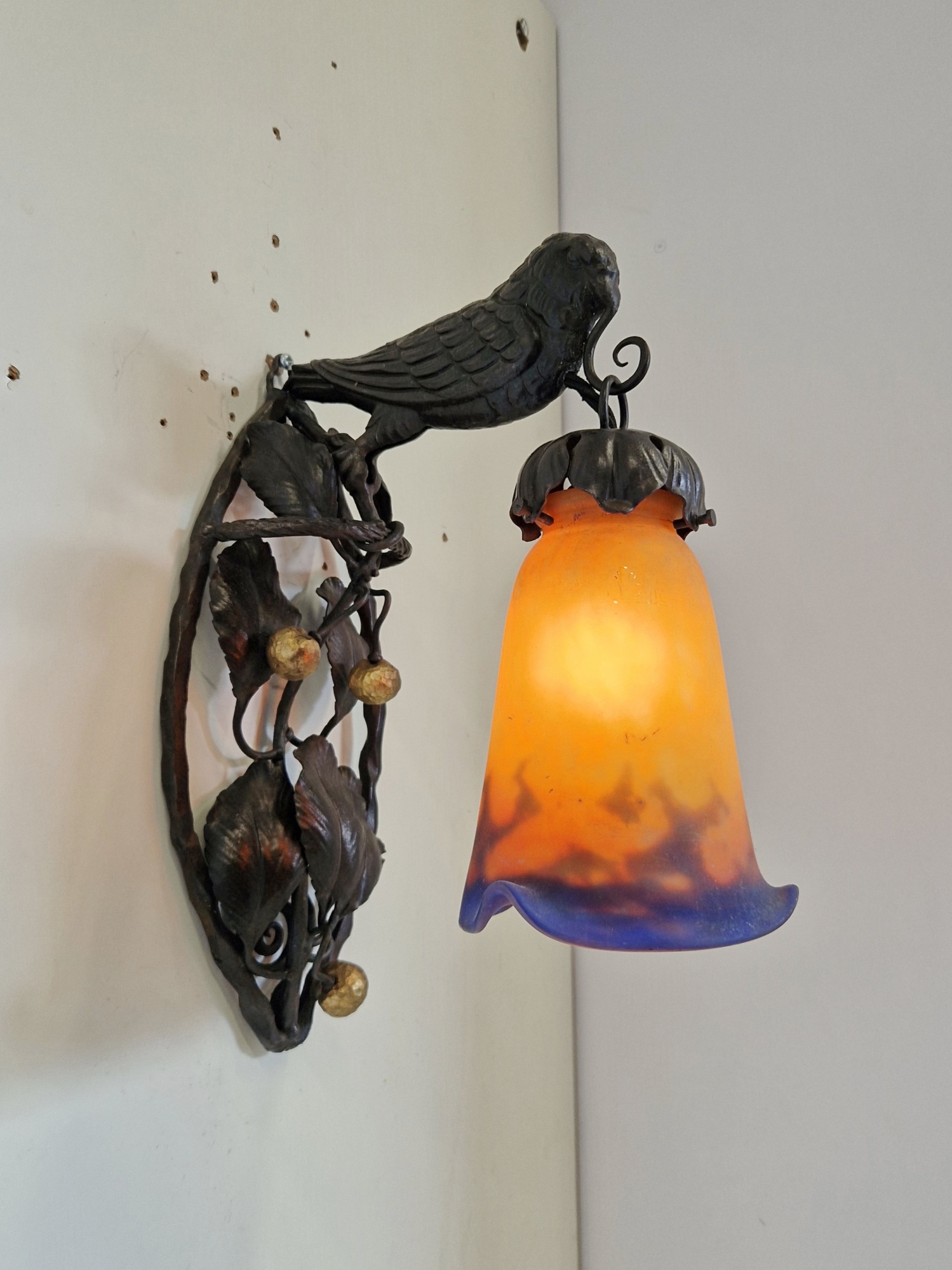 Muller Frères, Luneville | 2 Oiseaux Wall Lights | France c.1925 | SOLD - Image 3