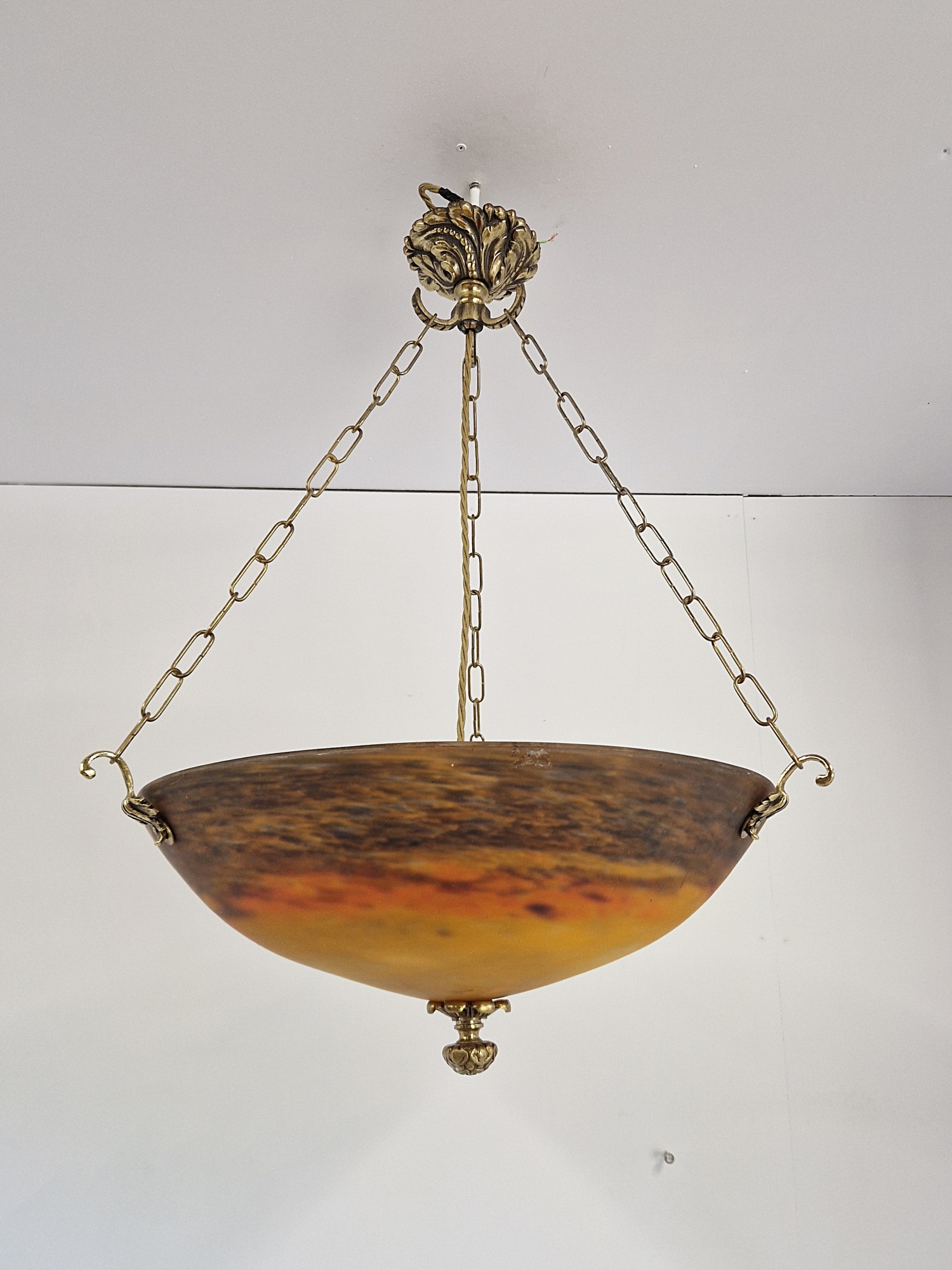 Muller Frères, Luneville | Large Pate-de-verre Plafonnier | France c.1920 | SOLD - Image 3