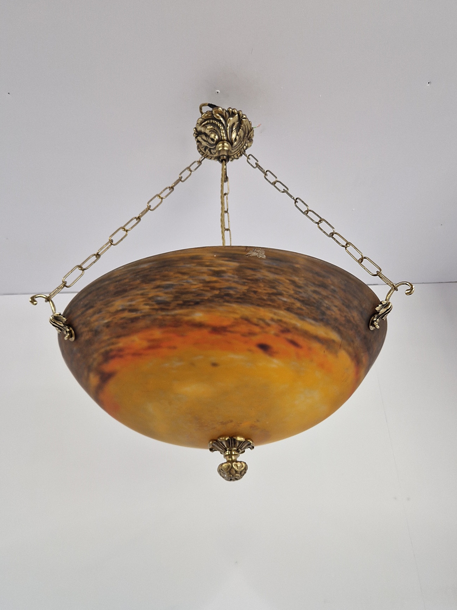 Muller Frères, Luneville | Large Pate-de-verre Plafonnier | France c.1920 | SOLD - Image 5