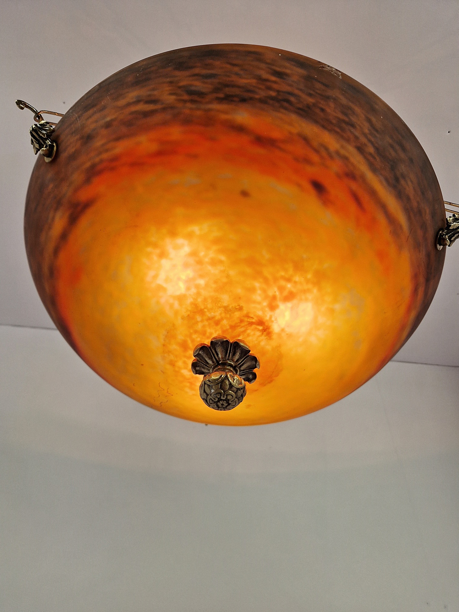 Muller Frères, Luneville | Large Pate-de-verre Plafonnier | France c.1920 | SOLD - Image 6