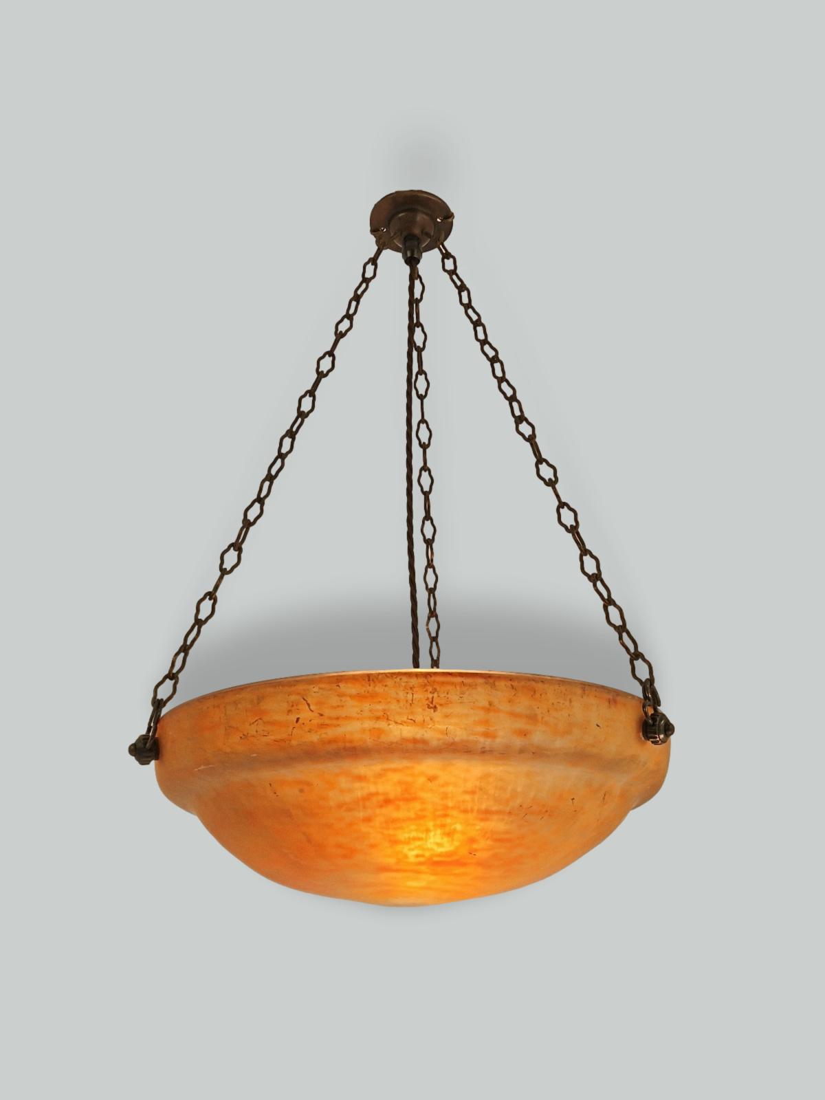 Daum Frères, Nancy | Pate-de-verre Plafonnier | France c.1920