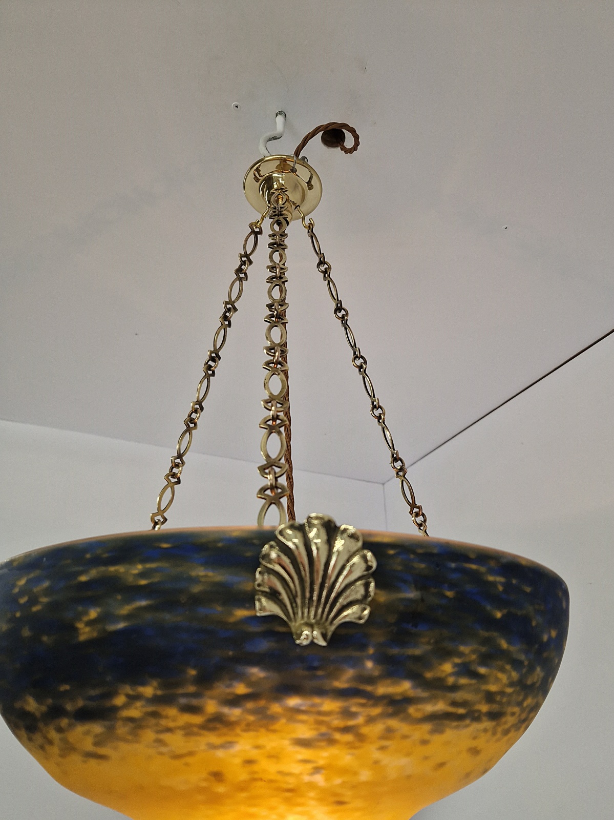 Muller Frères, Luneville | Pate-de-verre Plafonnier | France c.1925 - Image 8