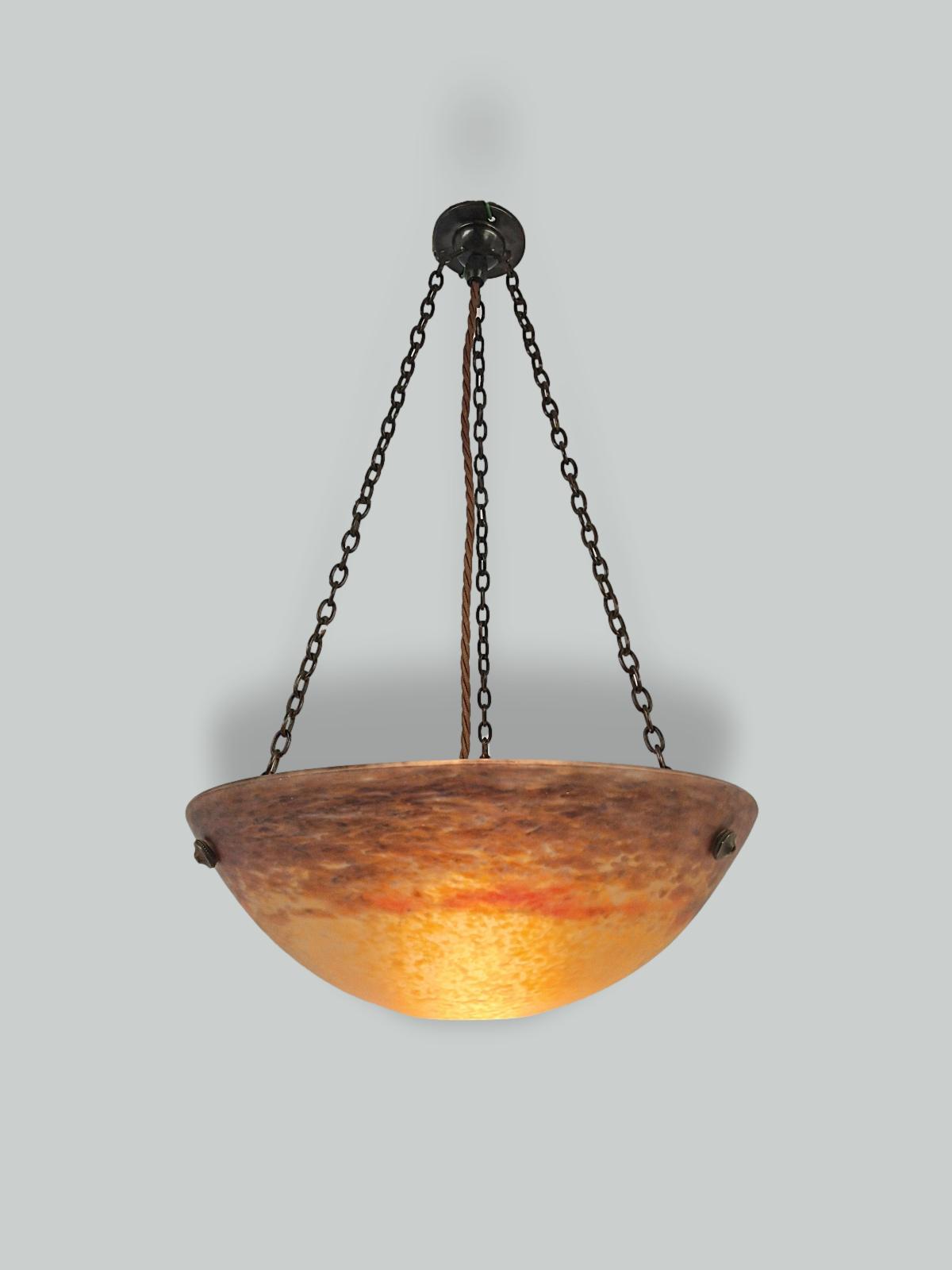 Grandes Verreries de Croismare | Pate-de-verre Plafonnier | France c.1925 | SOLD