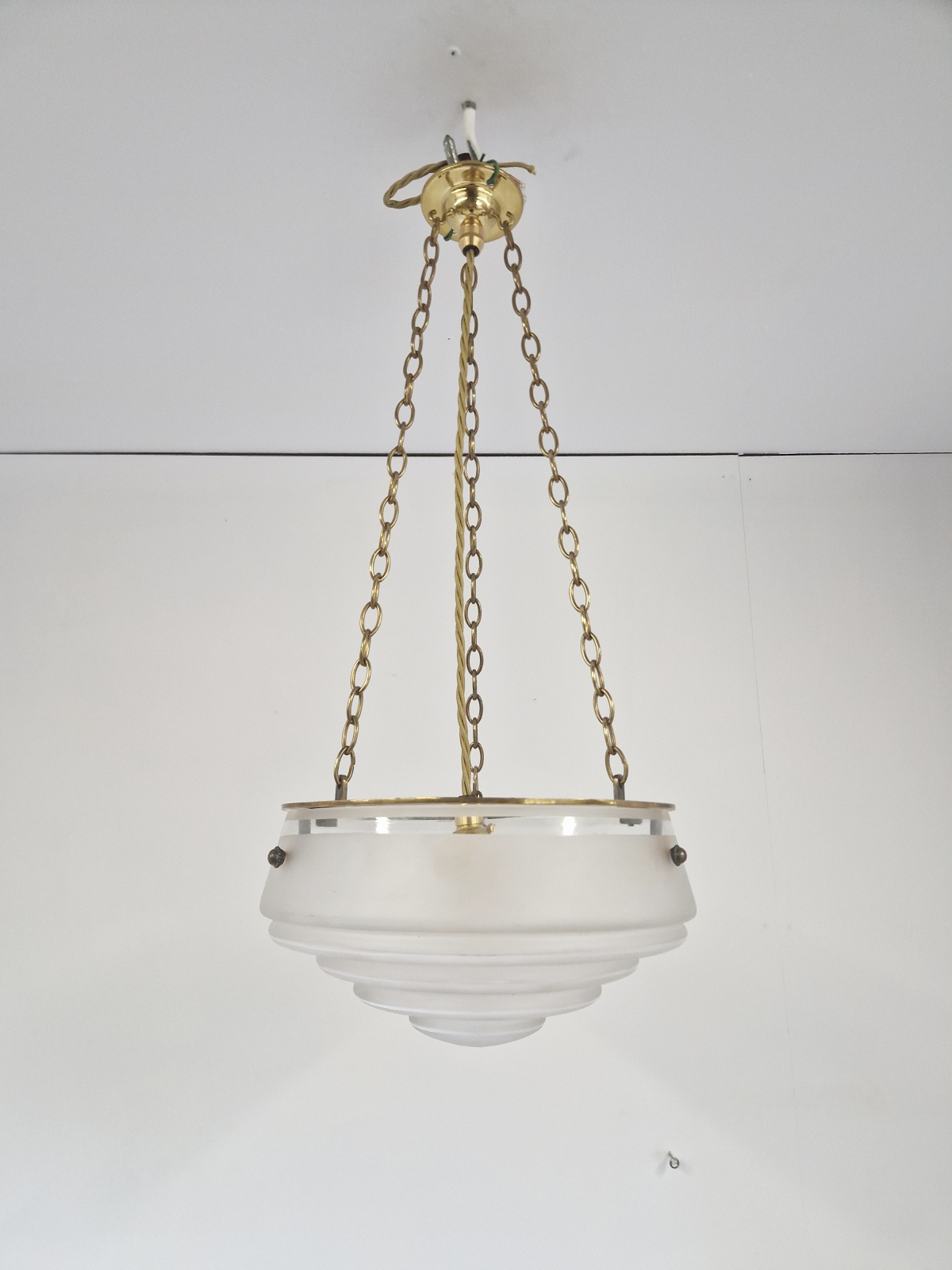 Style of Ernst-Marius Sabino | 2 Small Art Deco Plafonniers | France c.1930 - Image 3