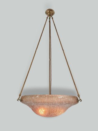 Daum Frères, Nancy | "Bark" Textured Art Deco Plafonnier | France c.1925 | SOLD