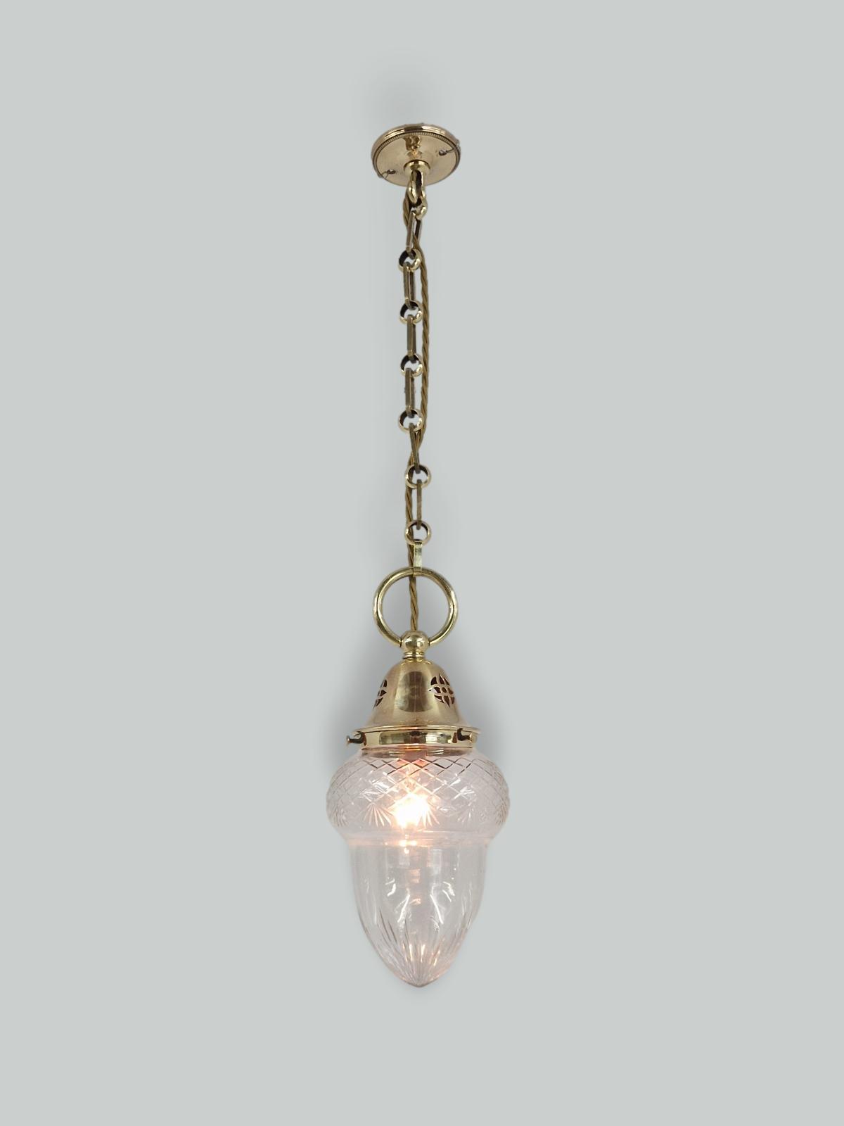 Unsigned | Cut-glass "Pineapple" Pendant Lampshade | England c.1905 | SOLD