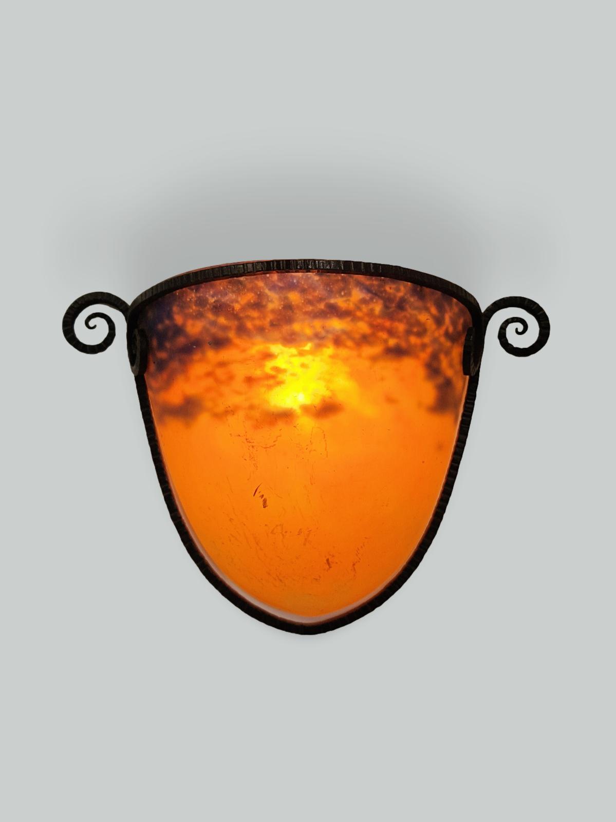 Muller Frères, Luneville | 2 Pate-de-verre Wall Appliques | France c.1930