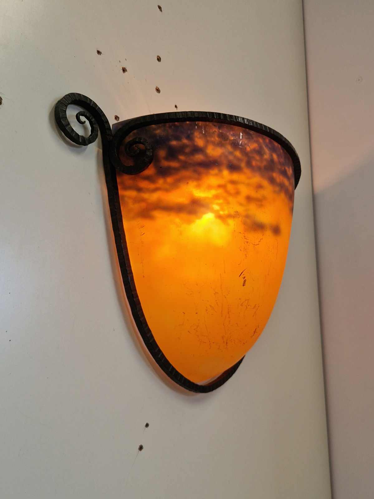 Muller Frères, Luneville | 2 Pate-de-verre Wall Appliques | France c.1930 - Image 6