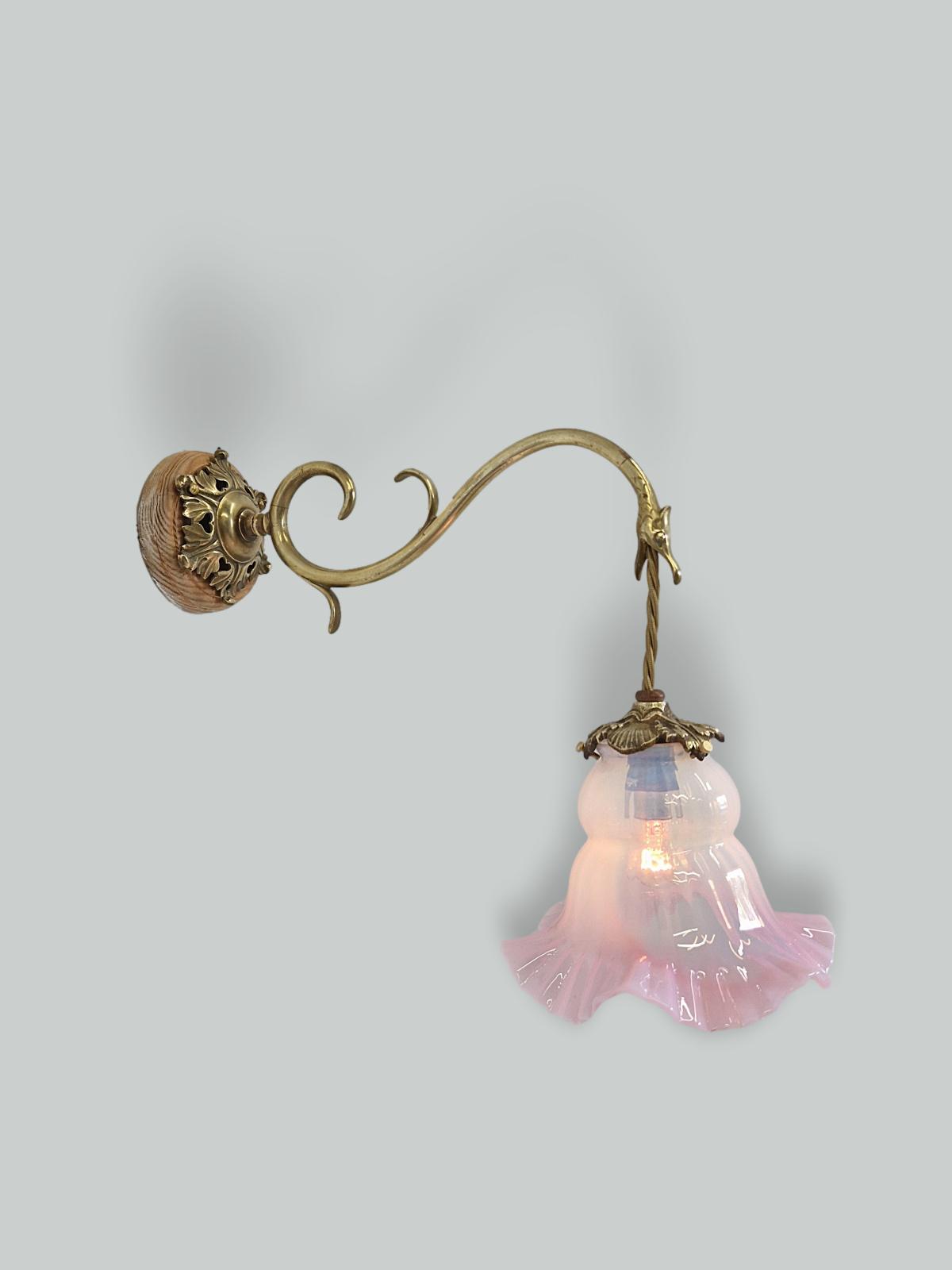 Unsigned | Cast Brass neoclassical "Serpent" Wall Light | France c.1910