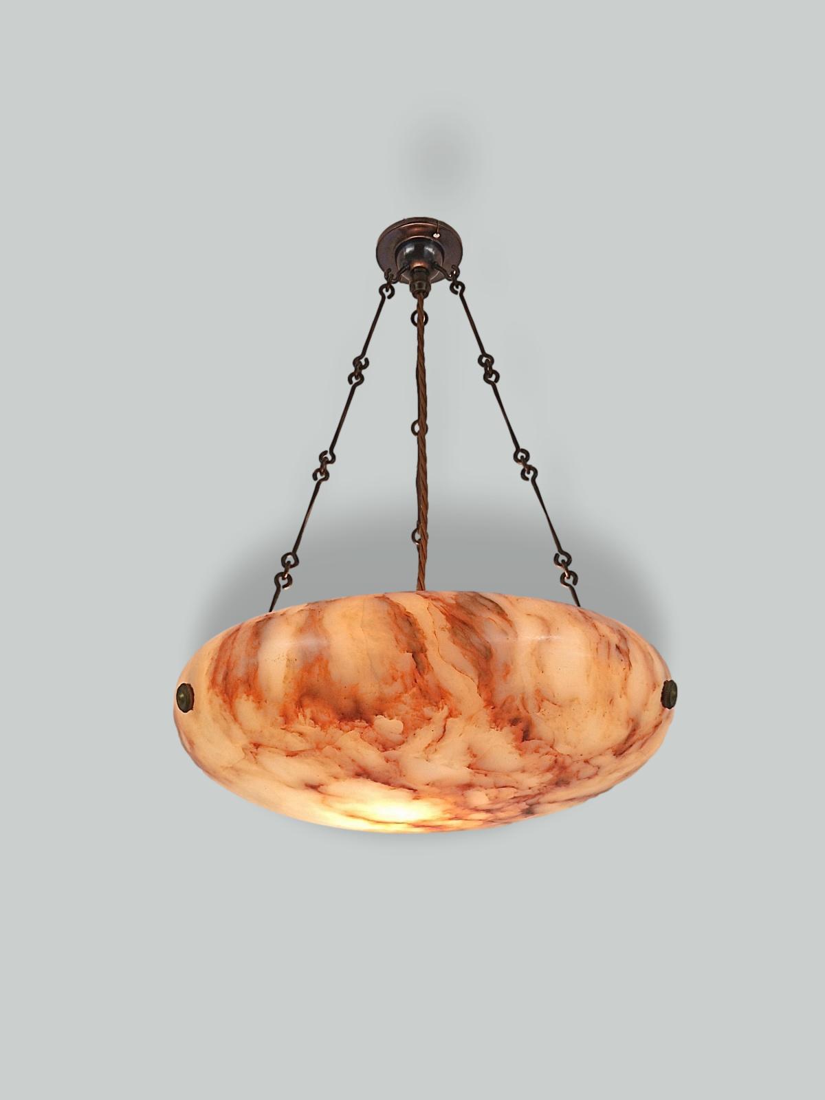 Unsigned | Neo-classical Alabaster Plafonnier | France c.1920 | SOLD