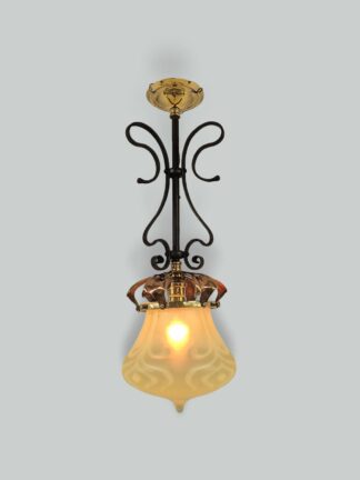 John Walsh Walsh | Vaseline-glass Arts & Crafts Lantern | England c.1900