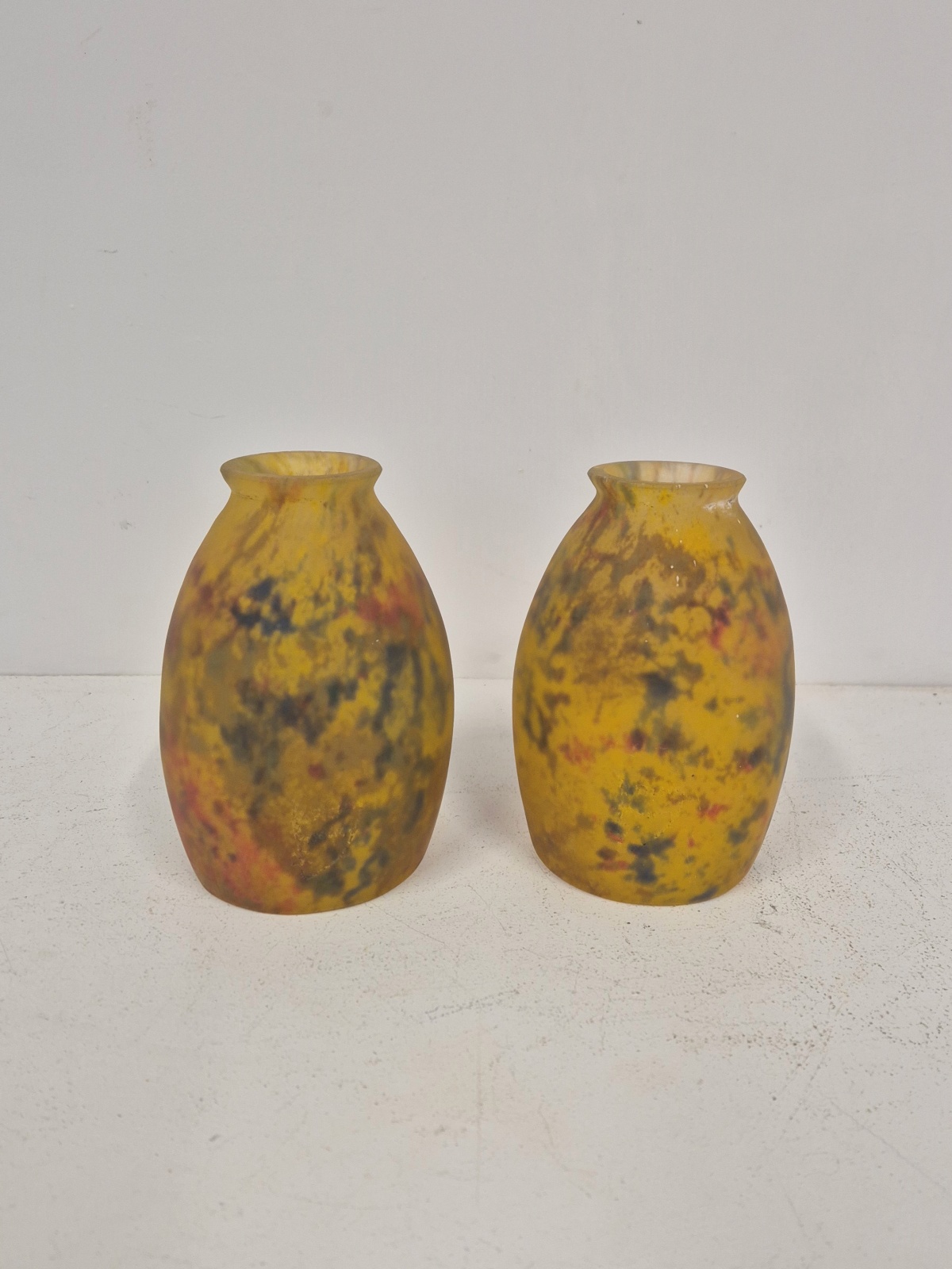 Daum Frères, Nancy | 2 Pate-de-verre Lampshades | France c.1930