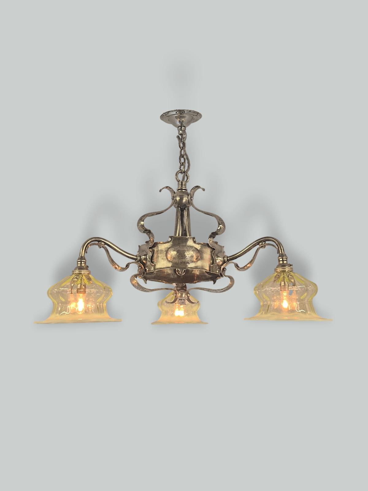 Unsigned | Silver-plated Arts & Crafts Elelectrolier | England c.1900