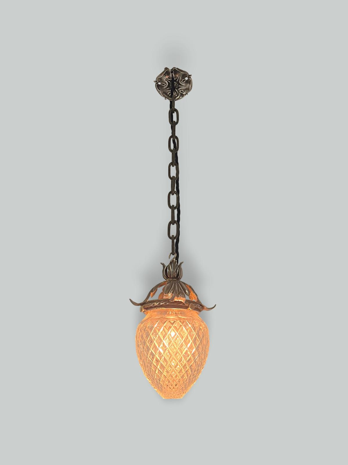 Unsigned | Cut-glass Pineapple Lantern | England c.1900