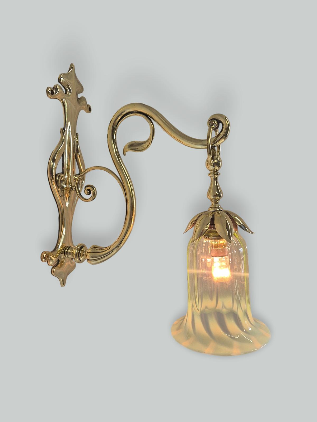 William Whitehouse & Co. Birmingham | 2 Art Nouveau Cast Brass Wall Lights | England 1902