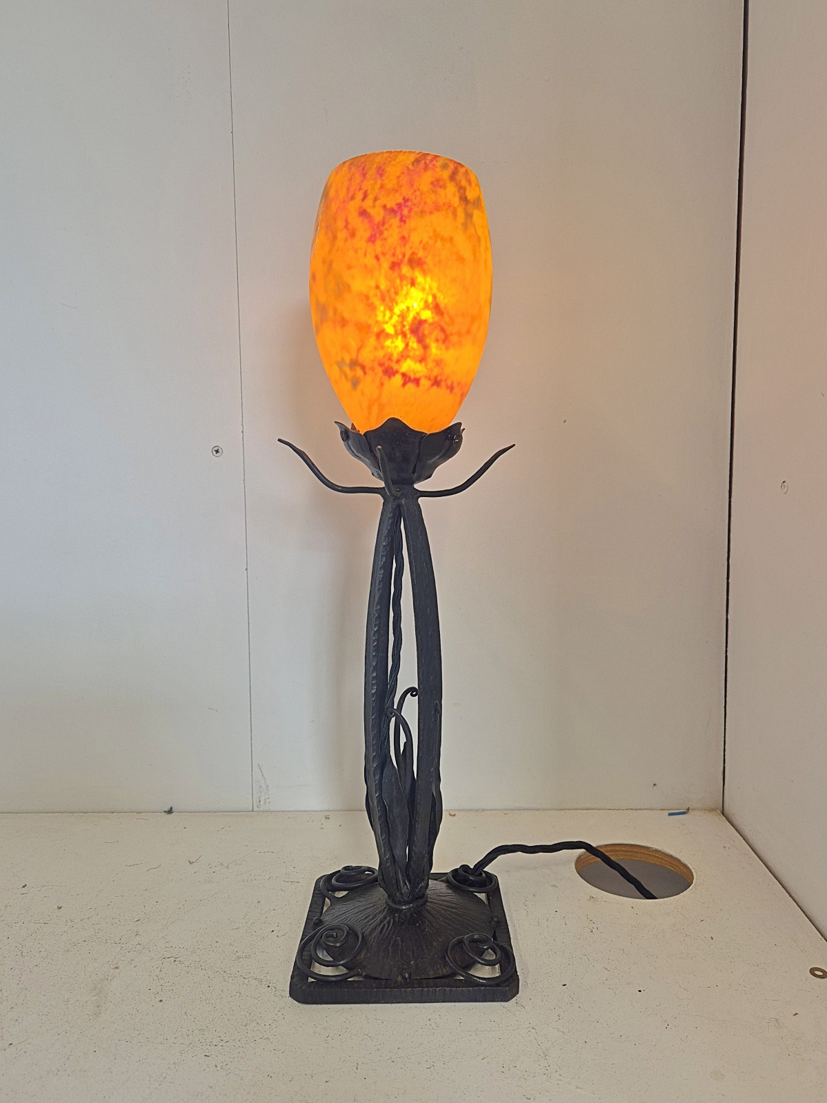 Daum Fréres, Nancy | 2 Pate-de-verre Table Lamps | France c.1925 - Image 2