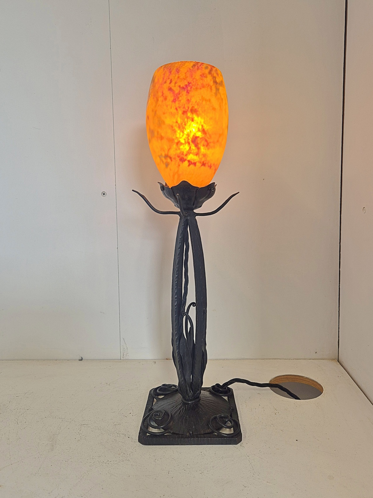 Daum Fréres, Nancy | 2 Pate-de-verre Table Lamps | France c.1925 - Image 4