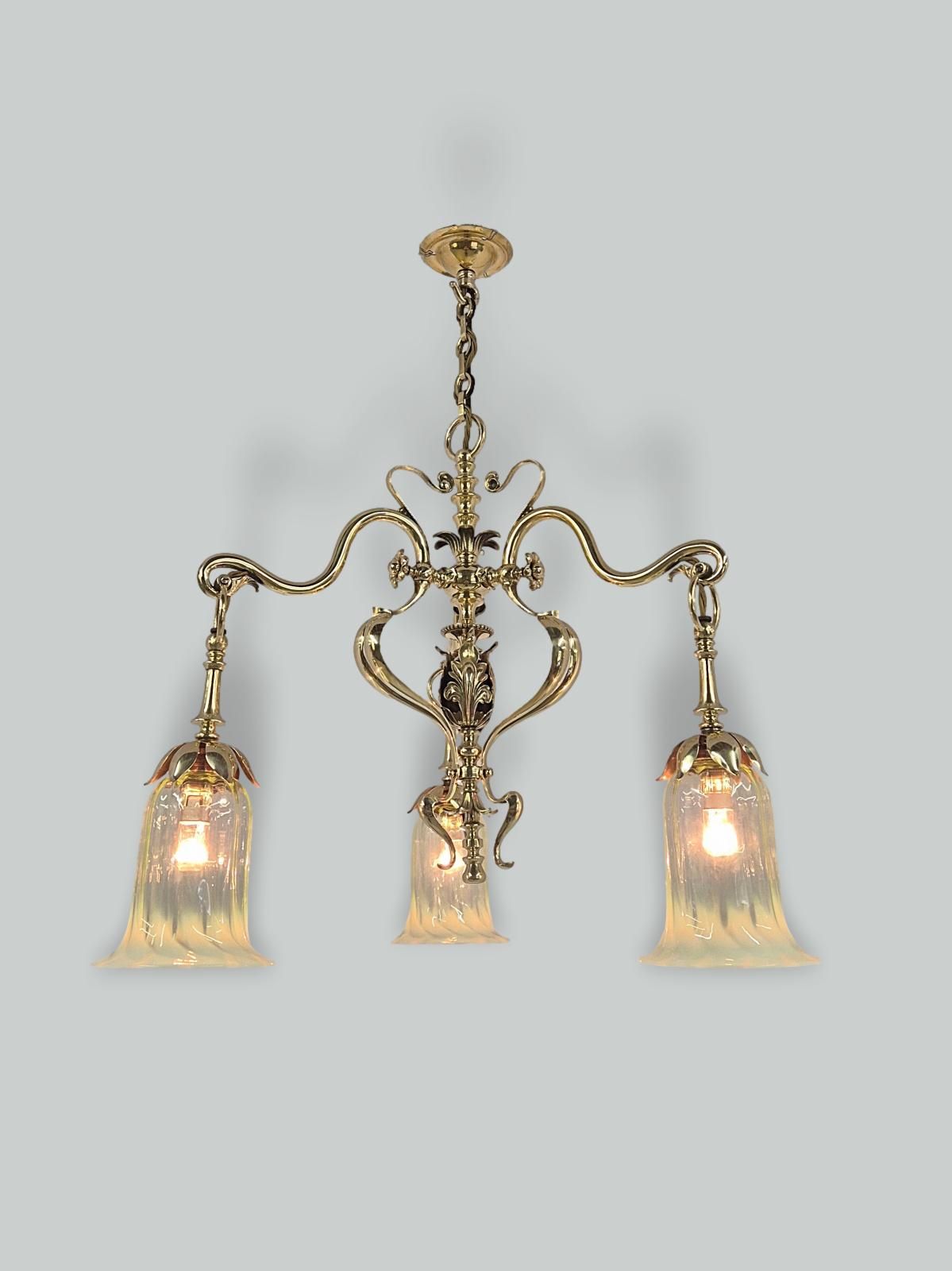 Samuel.S.Messenger & Sons, Birmingham | Cast-Brass Art Nouveau Electrolier | 1901