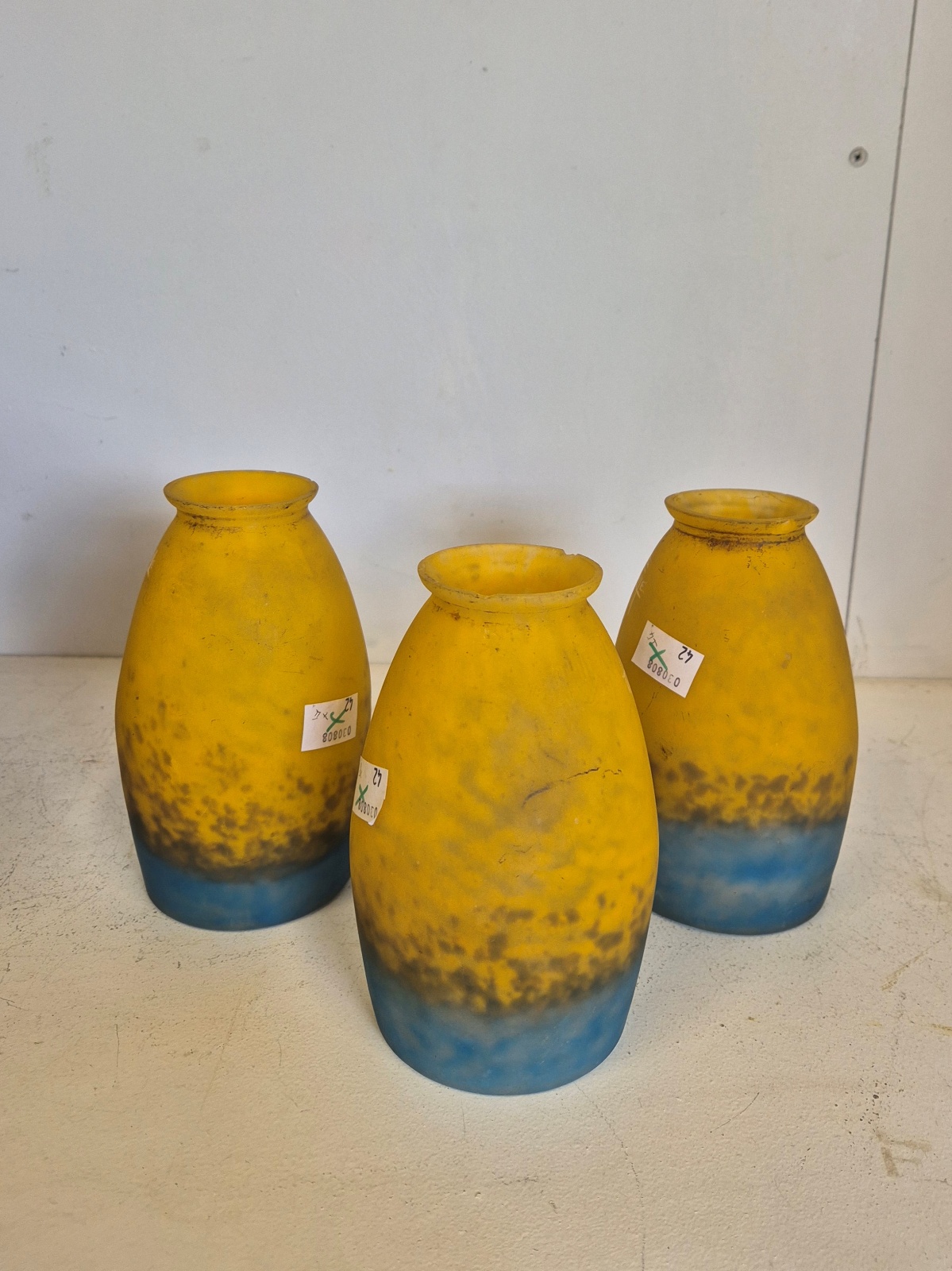 Muller Frères, Luneville | 3 Pate-de-verre Lampshade