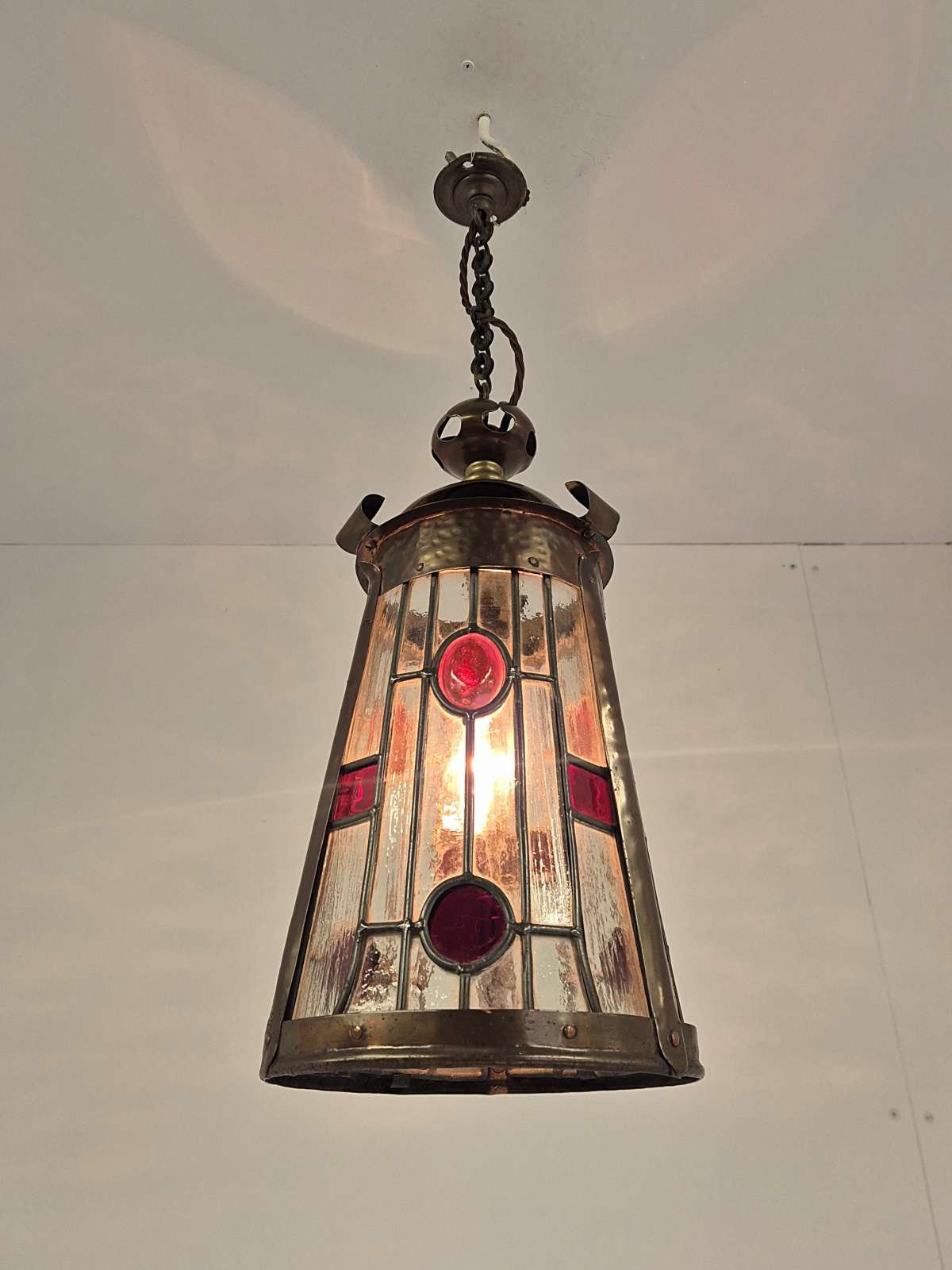 Attributed The General Electric Company (G.E.C) | Arts & Crafts Hall Lantern | England c.1905 - Image 4