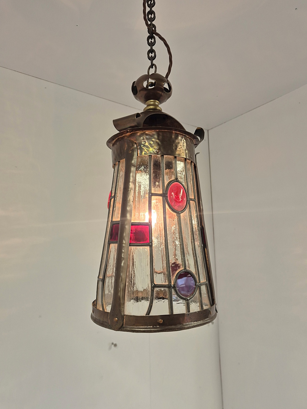 Attributed The General Electric Company (G.E.C) | Arts & Crafts Hall Lantern | England c.1905 - Image 8