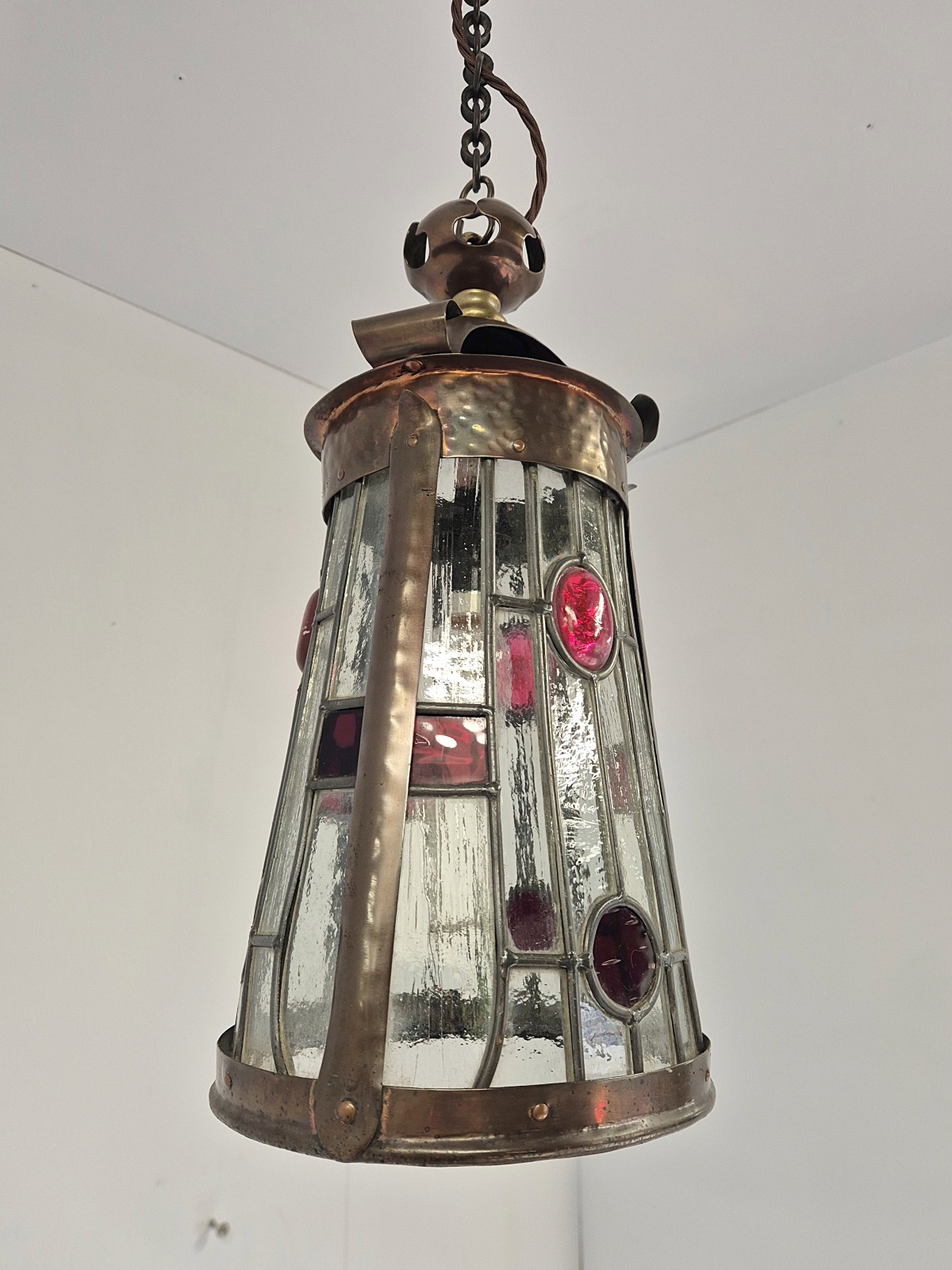 Attributed The General Electric Company (G.E.C) | Arts & Crafts Hall Lantern | England c.1905 - Image 9