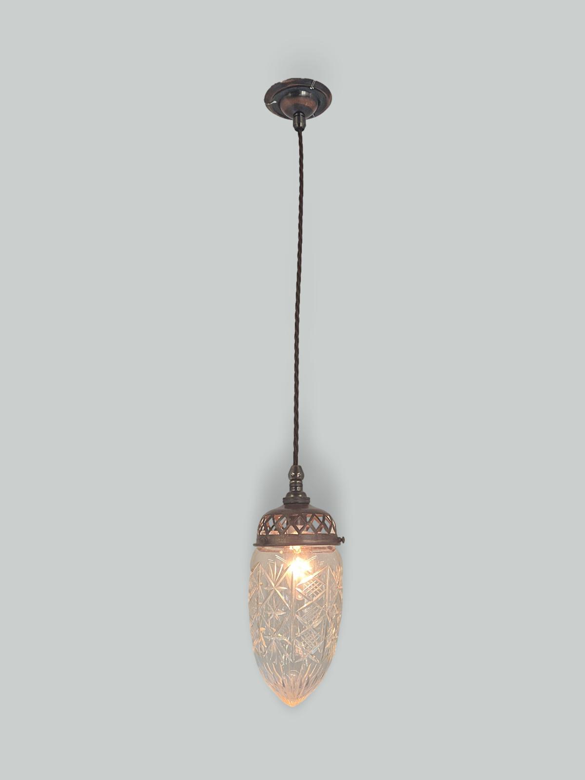 Unsigned | 3 Cut-glass 'Pineapple' Lanterns | England c.1930-35