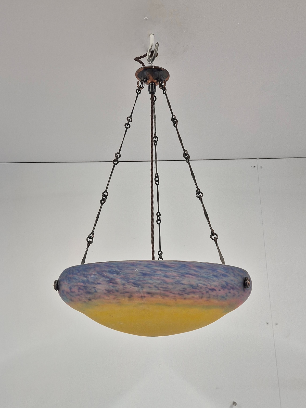 Muller Fréres, Luneville | Pate-de-verre Plafonnier | France c.1930 - Image 3