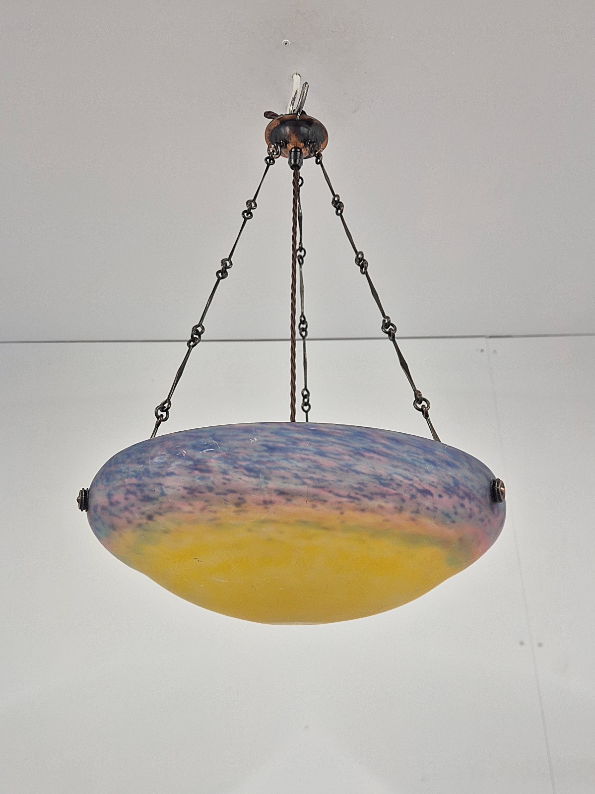 Muller Fréres, Luneville | Pate-de-verre Plafonnier | France c.1930 - Image 5