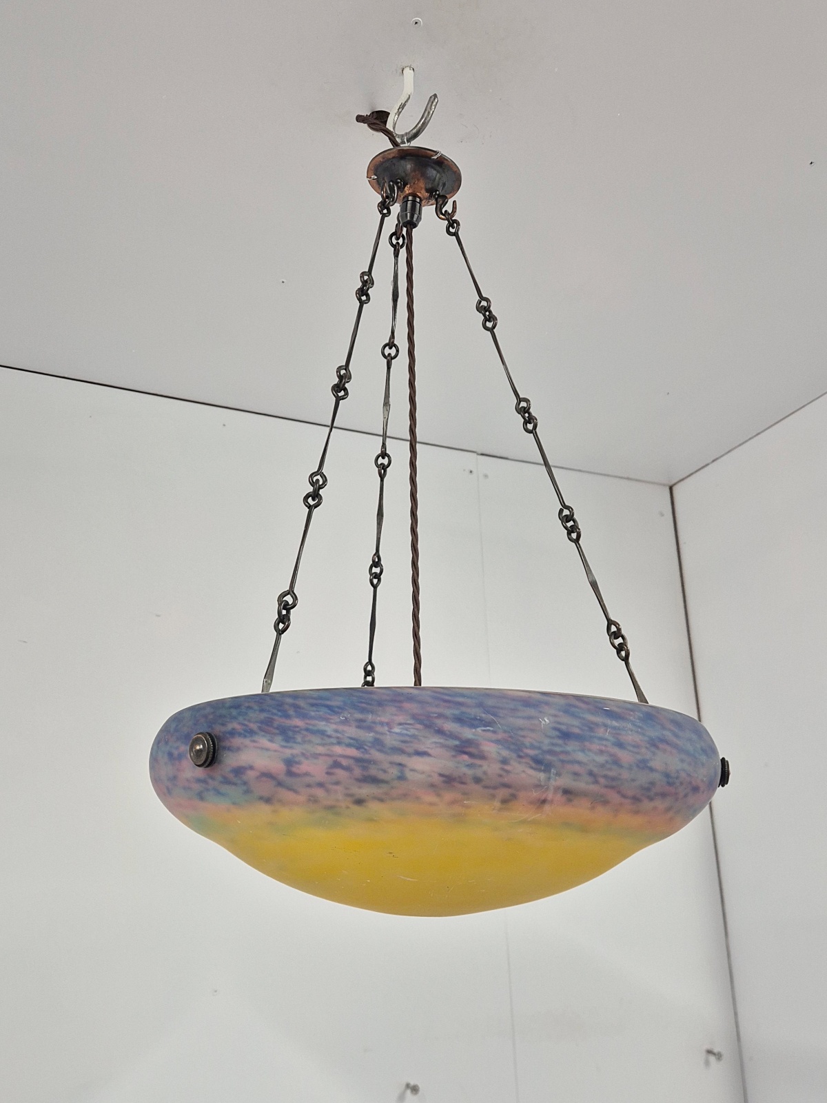 Muller Fréres, Luneville | Pate-de-verre Plafonnier | France c.1930 - Image 7