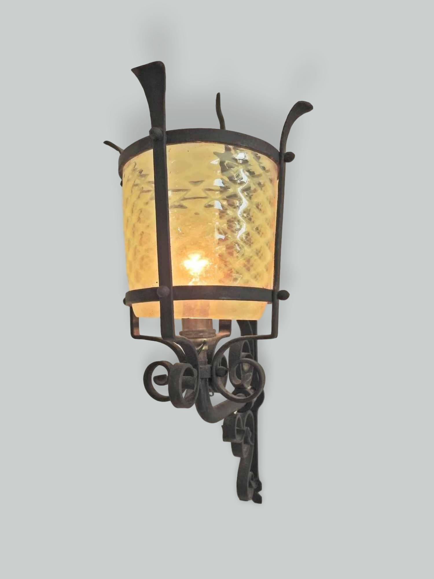 Unsigned | Wrought-Iron Gothic Revival Wall Lantern | England c.1900