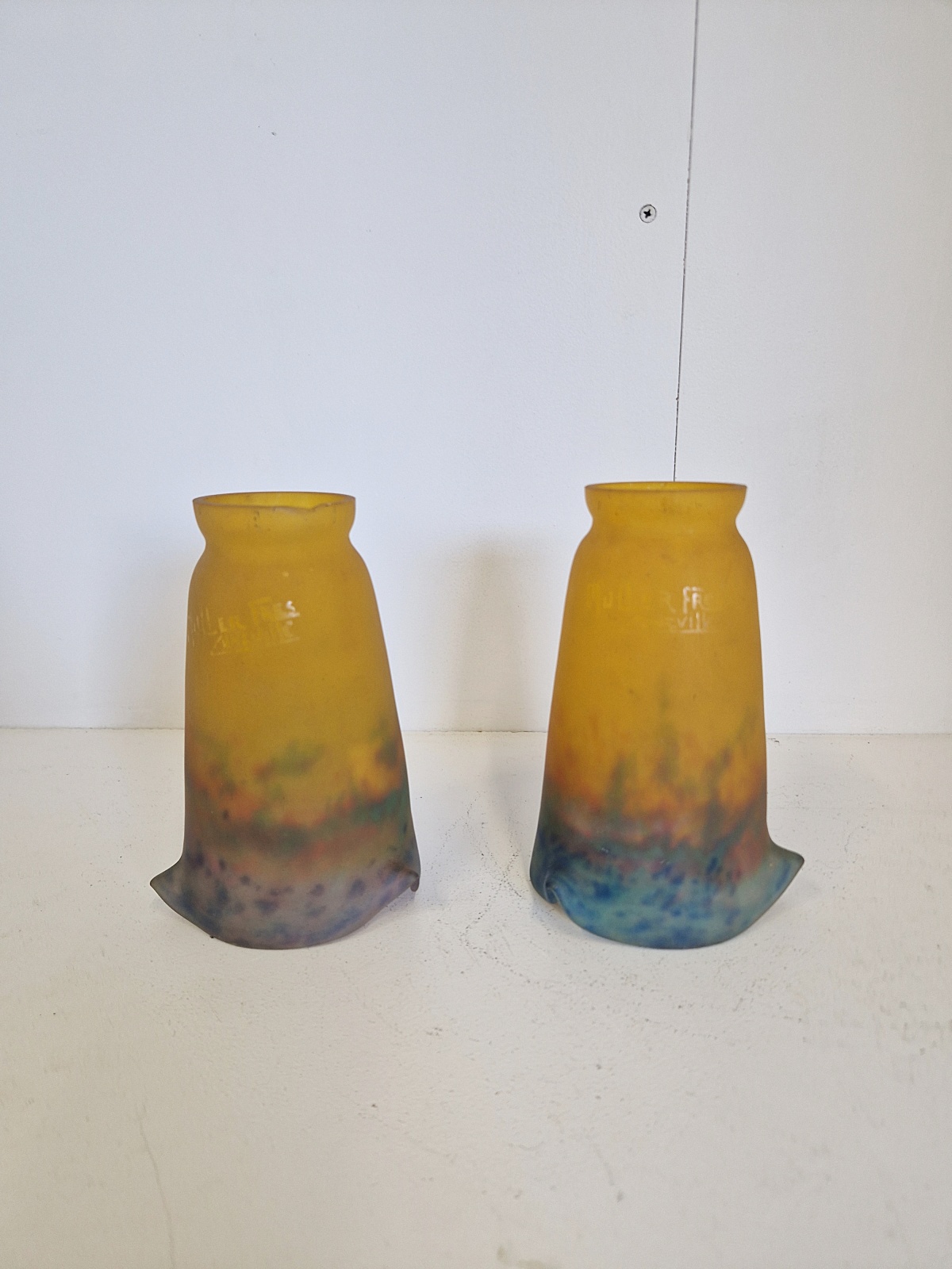 Muller Frères, Luneville | 2 Pate-De-Verre Lampshade