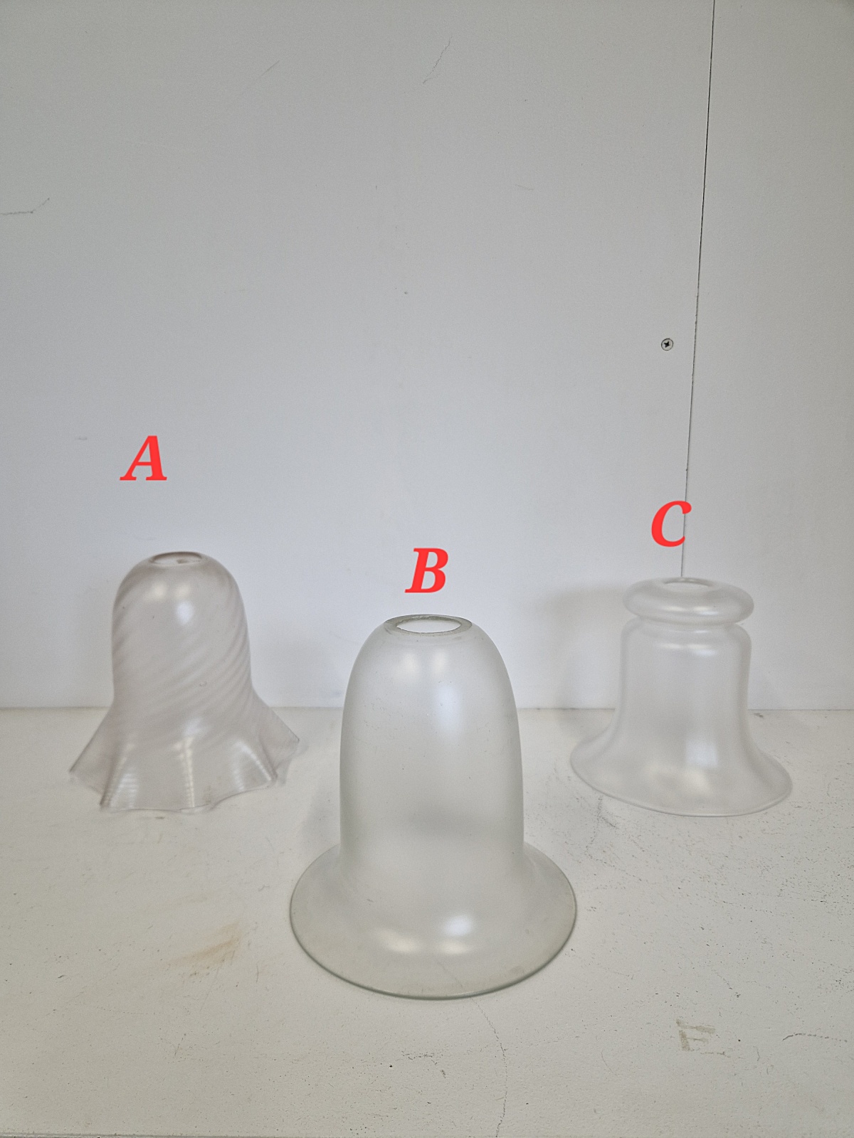 Unsigned | Collection of Clear-Satin Glass Lampshades | England. c.1900