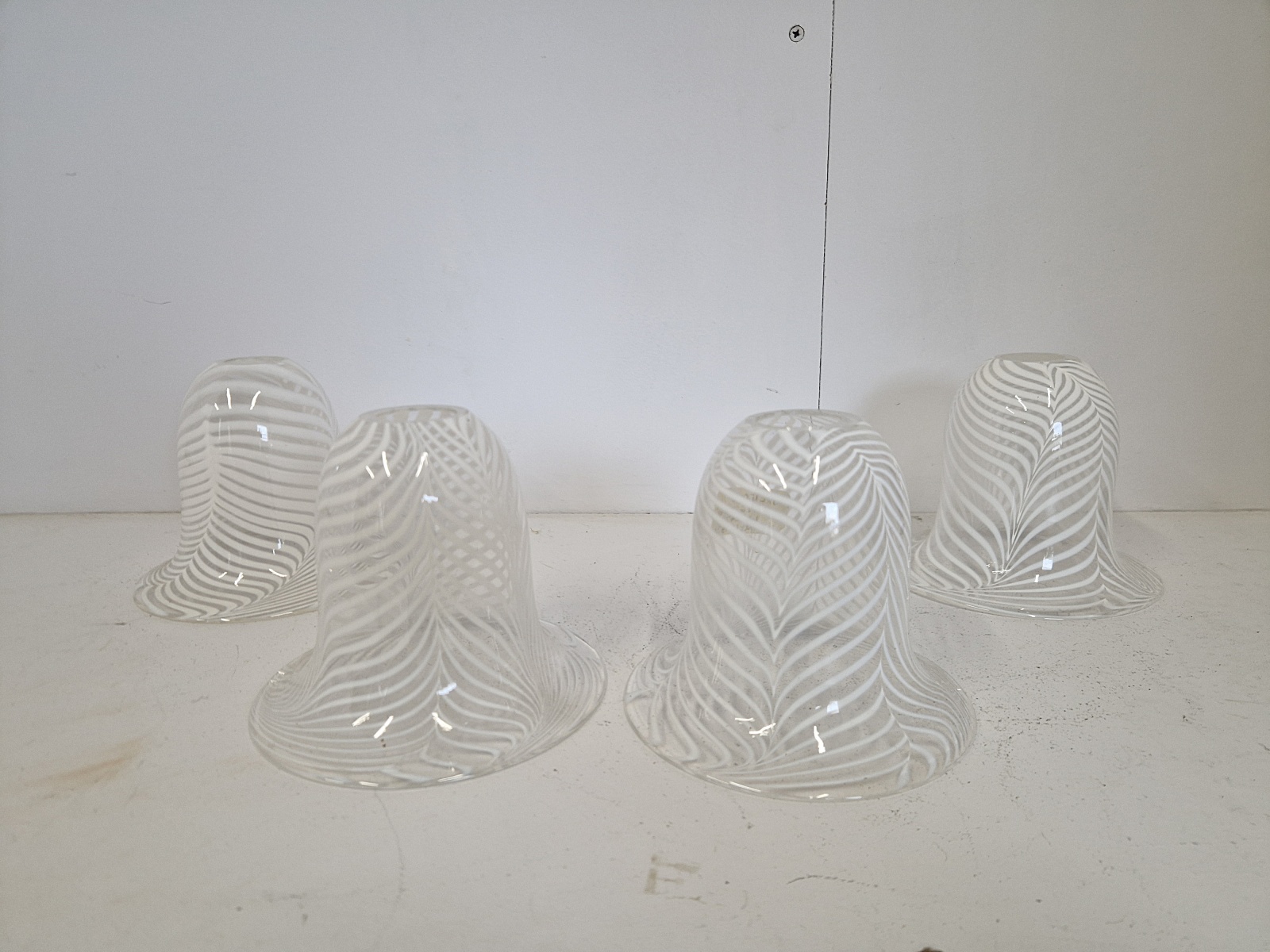 Unsigned | 2 x Pairs (4) Bell Lampshades | Old Reproductions