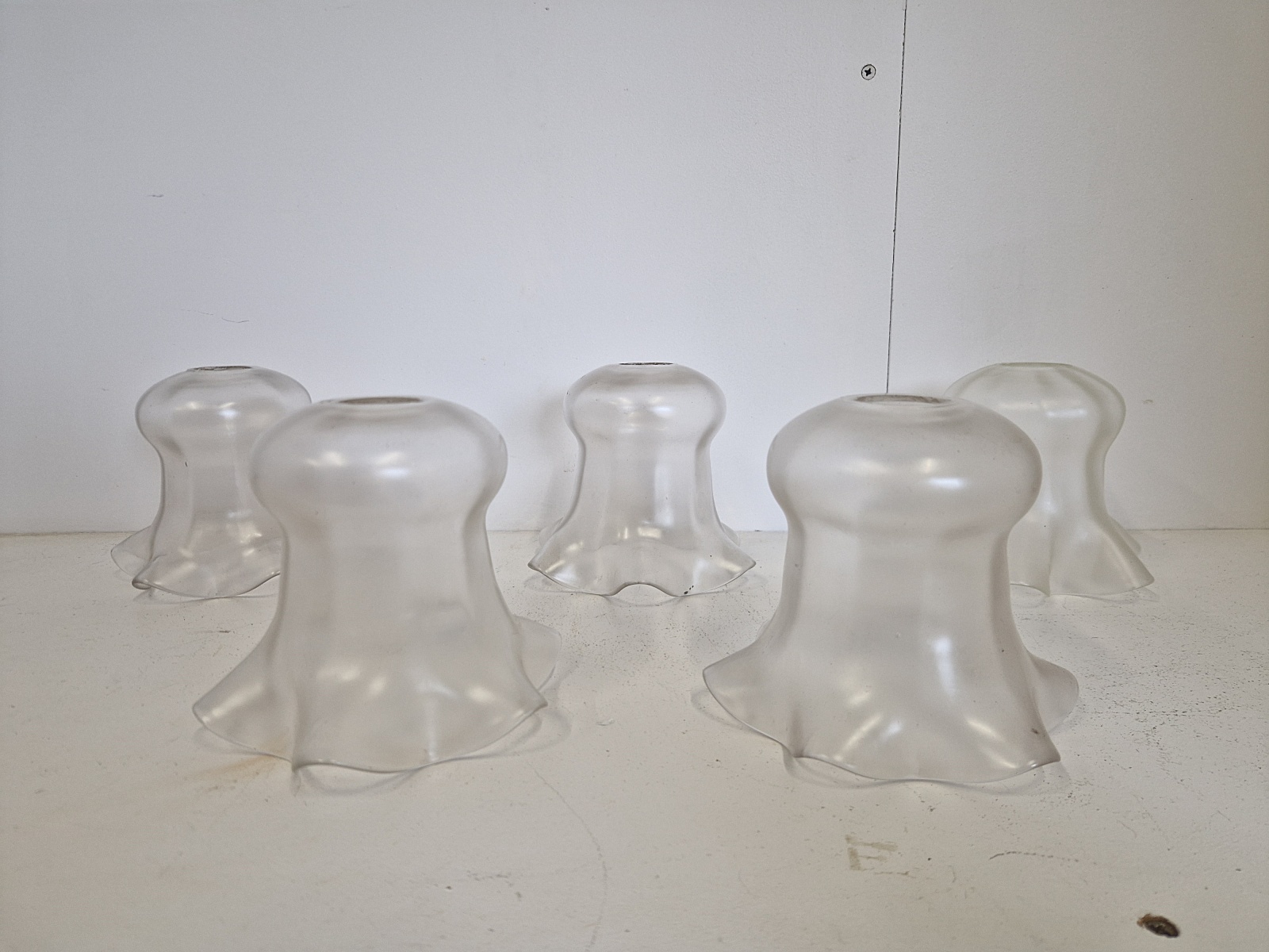 Unsigned | Collection of 5 Satin-glass Lampshades | England c.1900