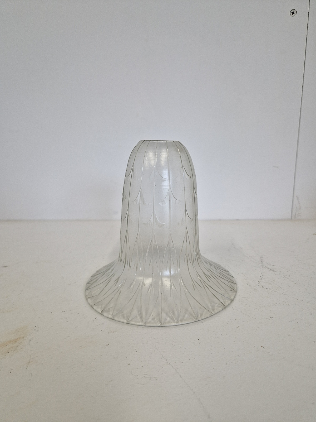 Unsigned | Small Clear & Etched Glass Bell Lampshade | England c.1910